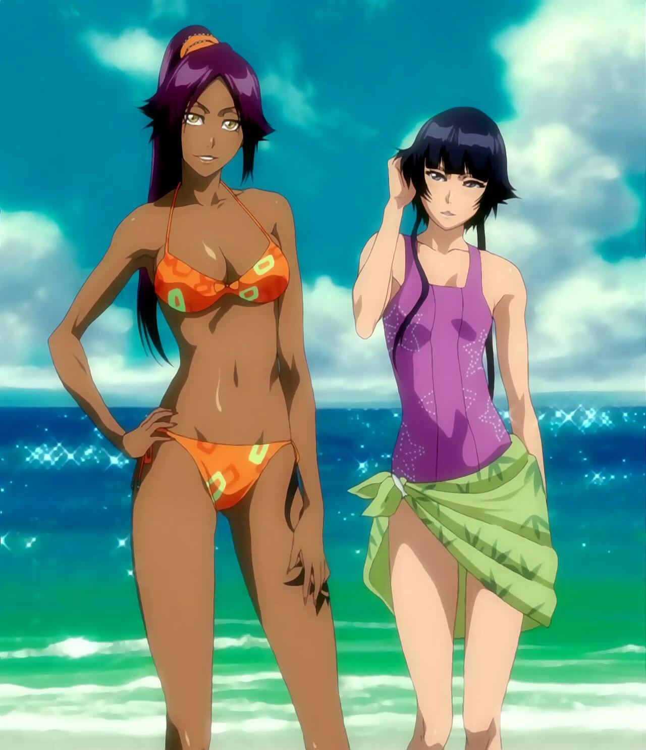 Soi Fon &amp; Yoruichi Being Sexy At The Beach.