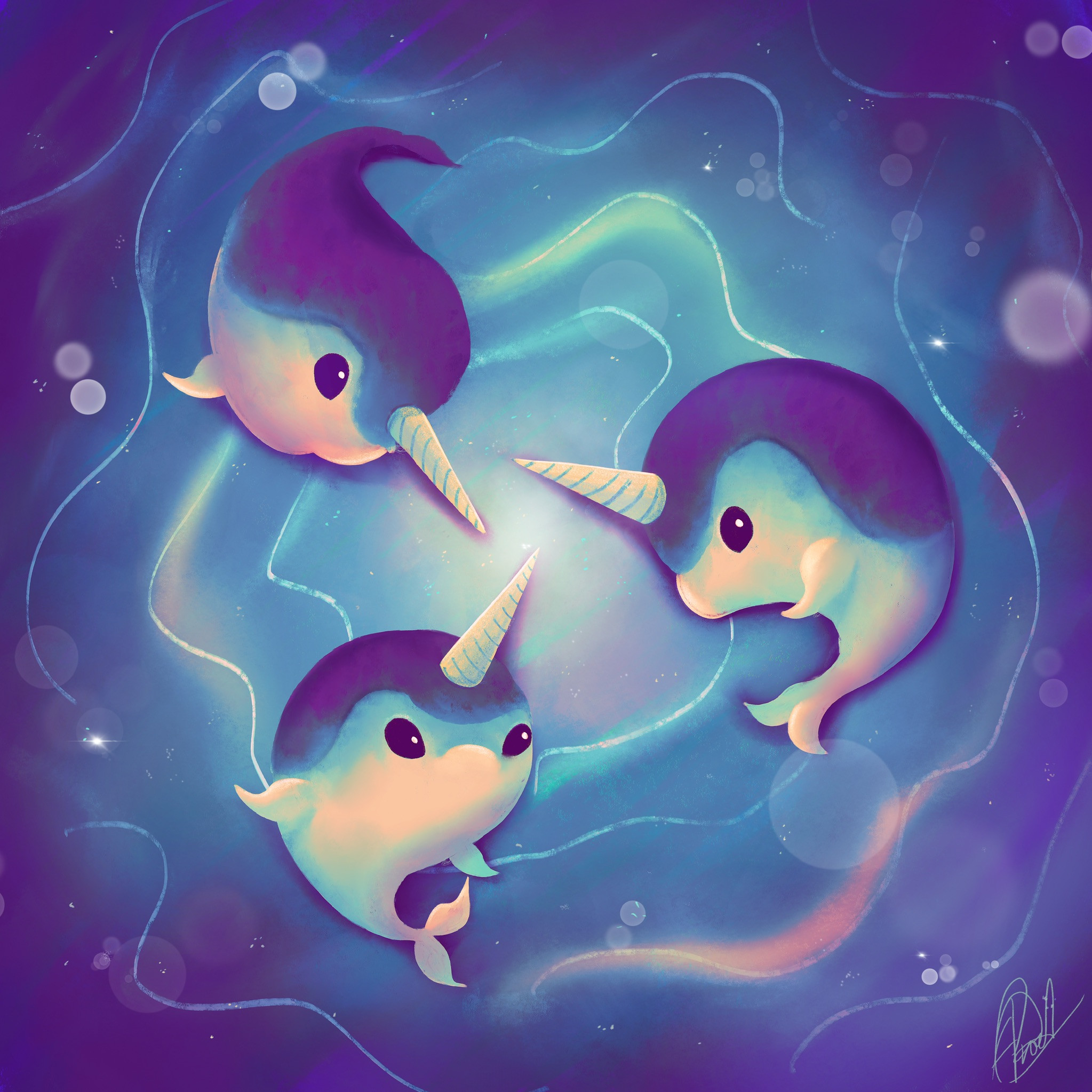 Narwhal Babies by Paulette Arochena | Scrolller