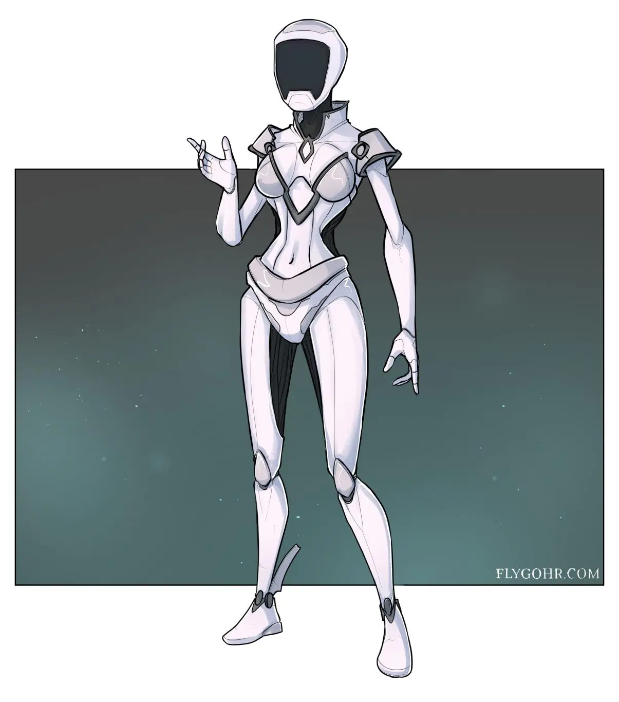 [OC] An android character commission I recently completed - a mix of ...