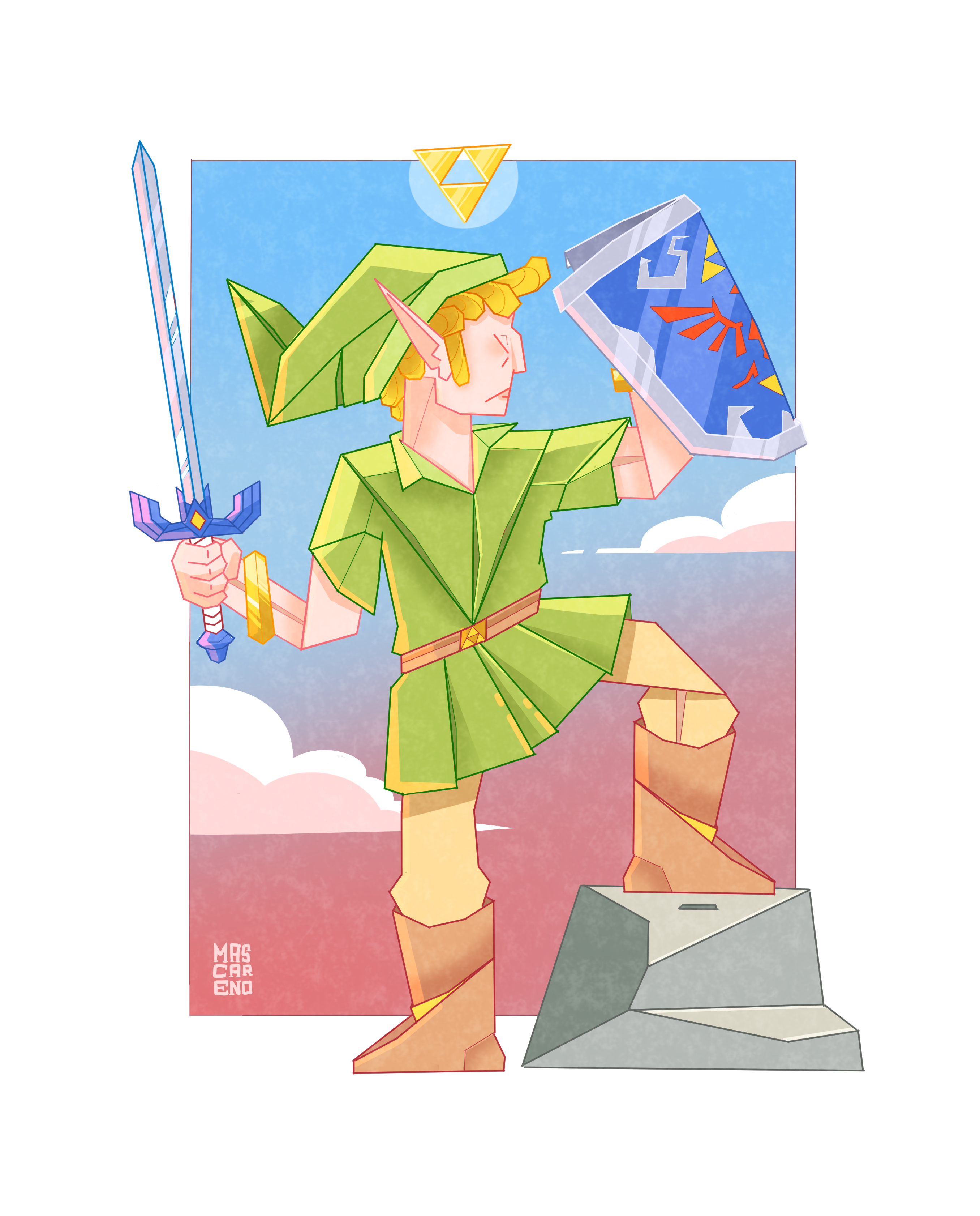 [OC] Origami Link, Art by me , adrimascareno on instagram | Scrolller