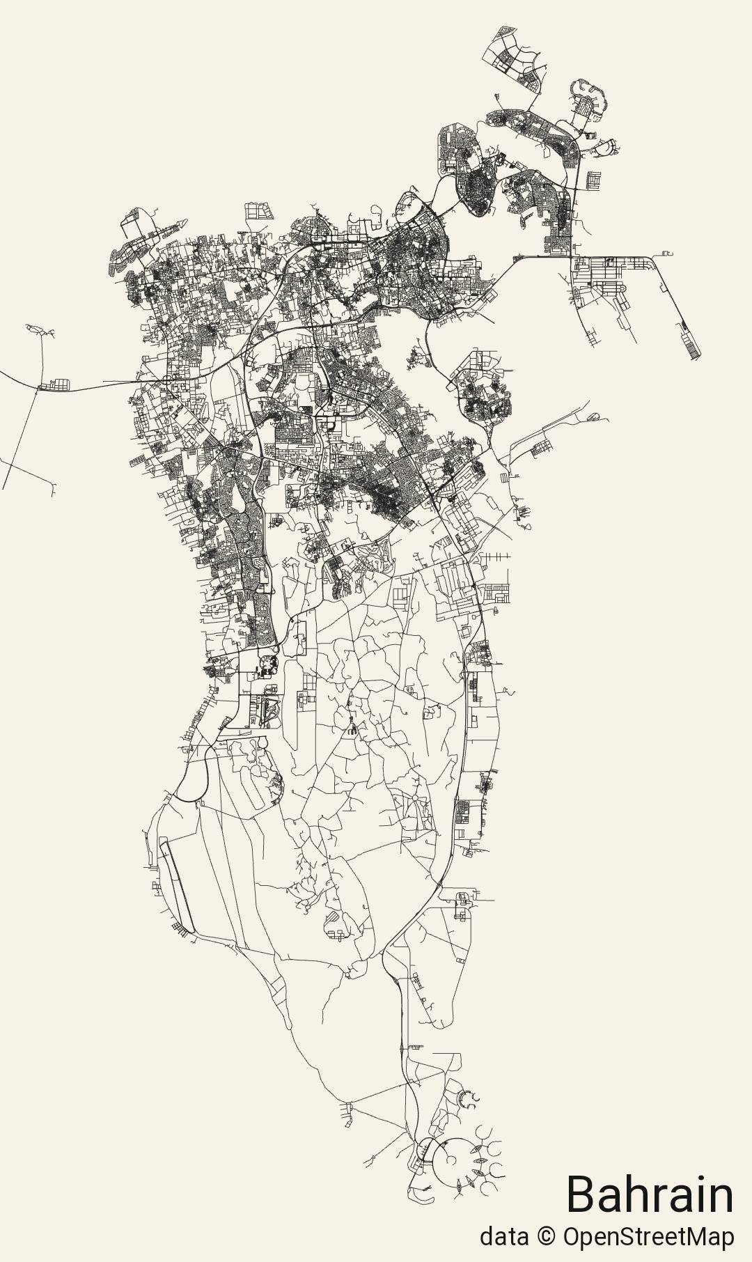 Opensource Map Of The Roads In Bahrain 1ho5nn9tns 1080x1812 