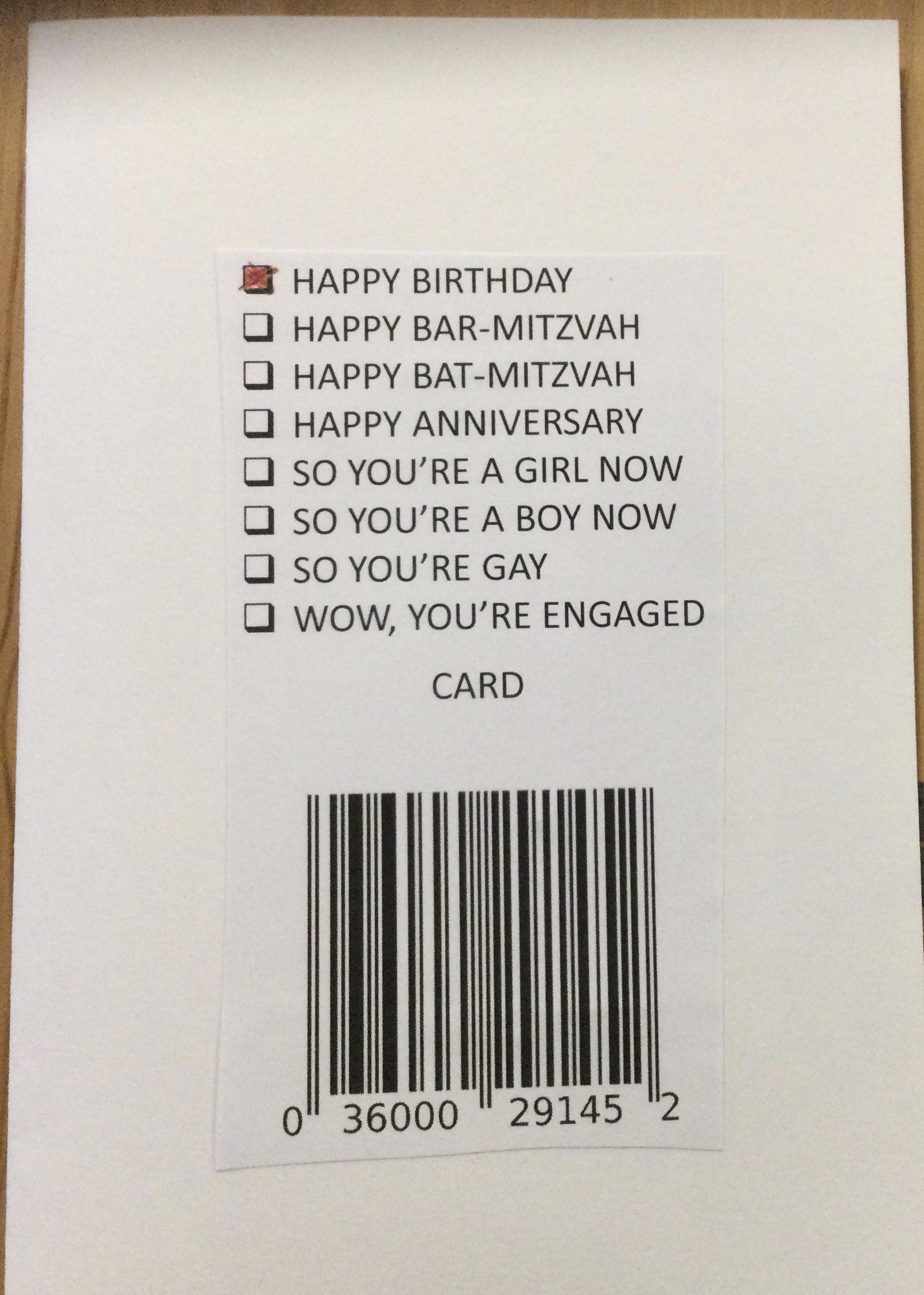 Our son is 21. This is payback for all those hand drawn cards he’s ...
