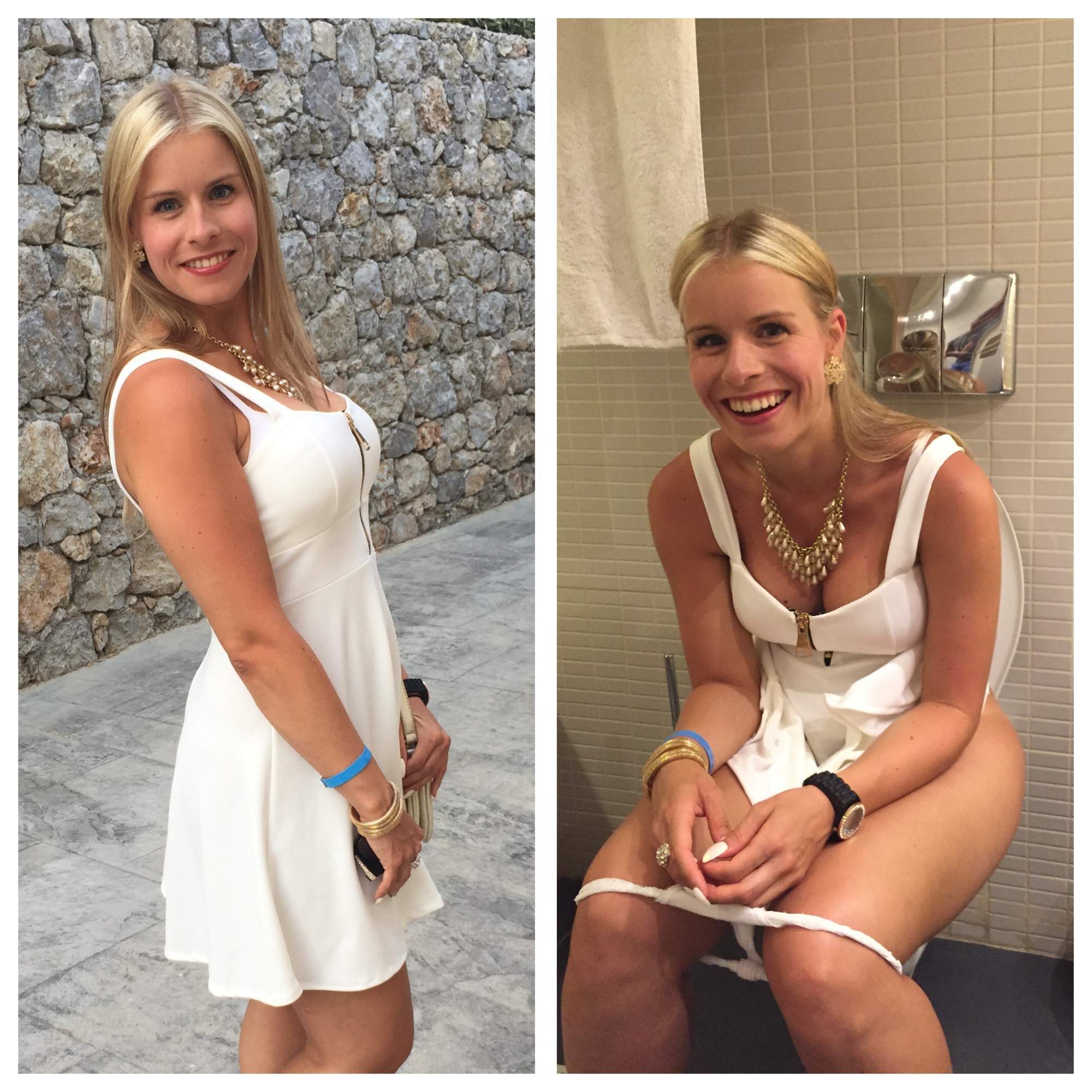 Our Subs Version Of On And Off This Blonde Girl Before And After On The Toilet Scrolller