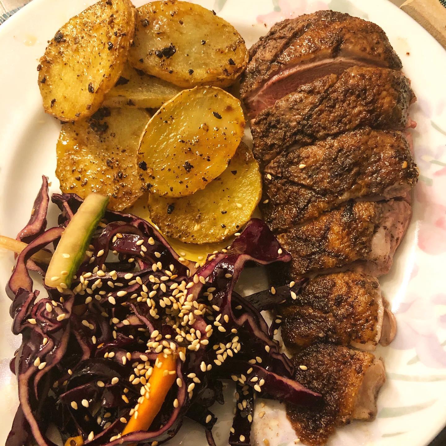 Oven roasted duck with duck fat potatoes | Scrolller