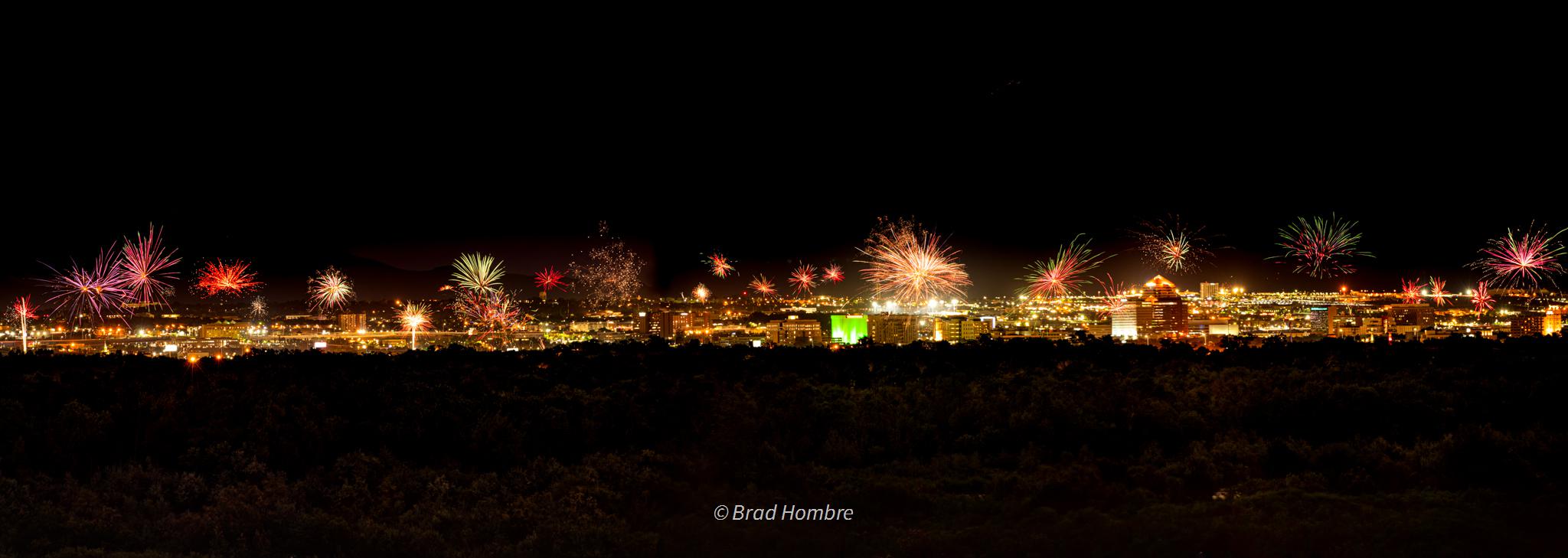 Panorama of Albuquerque on July 4th. Scrolller