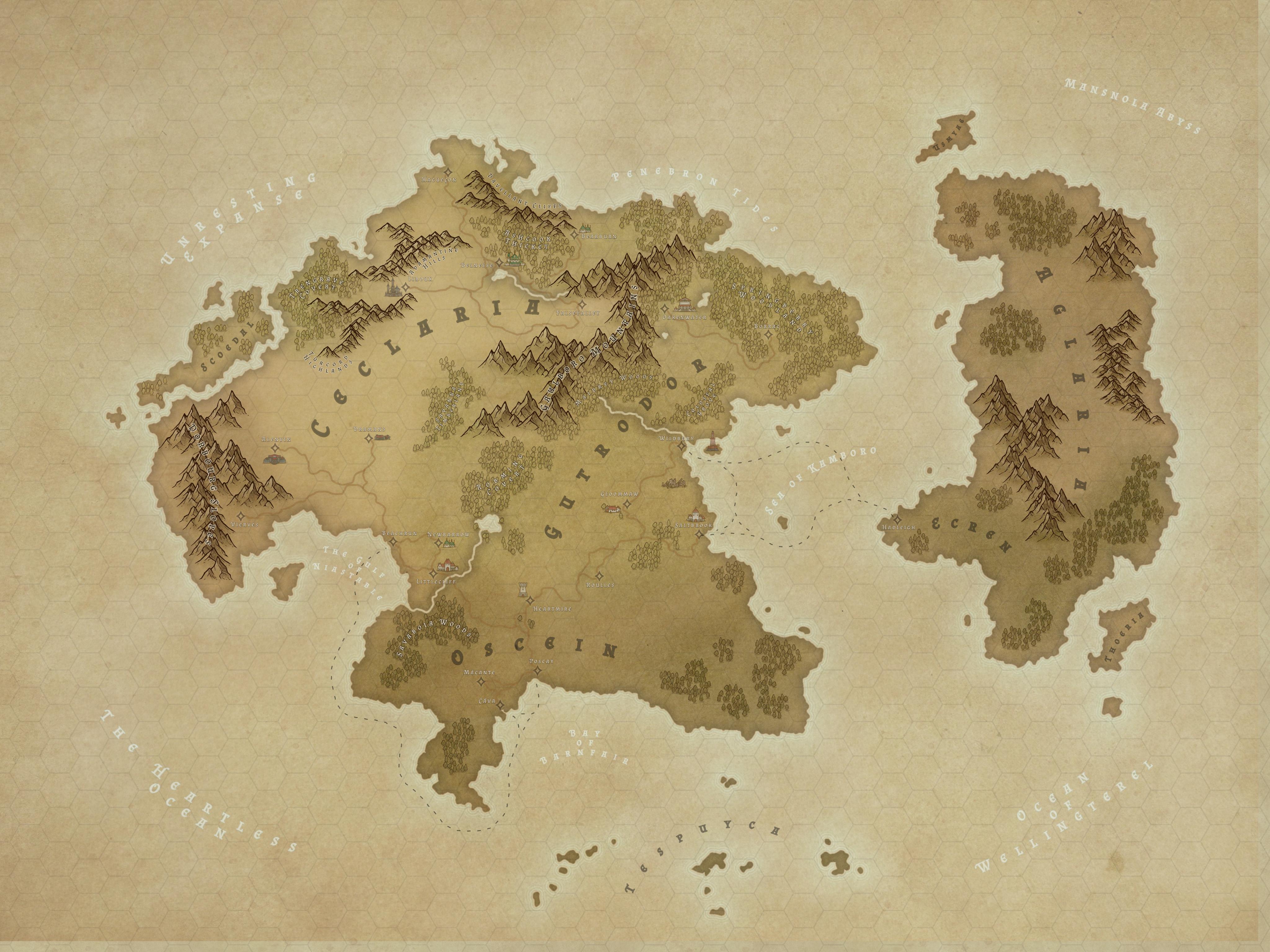 Parchment Style Regional Map [Region Map] | Scrolller