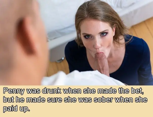 paying out a lost bet. [lost bet] [blowjob]