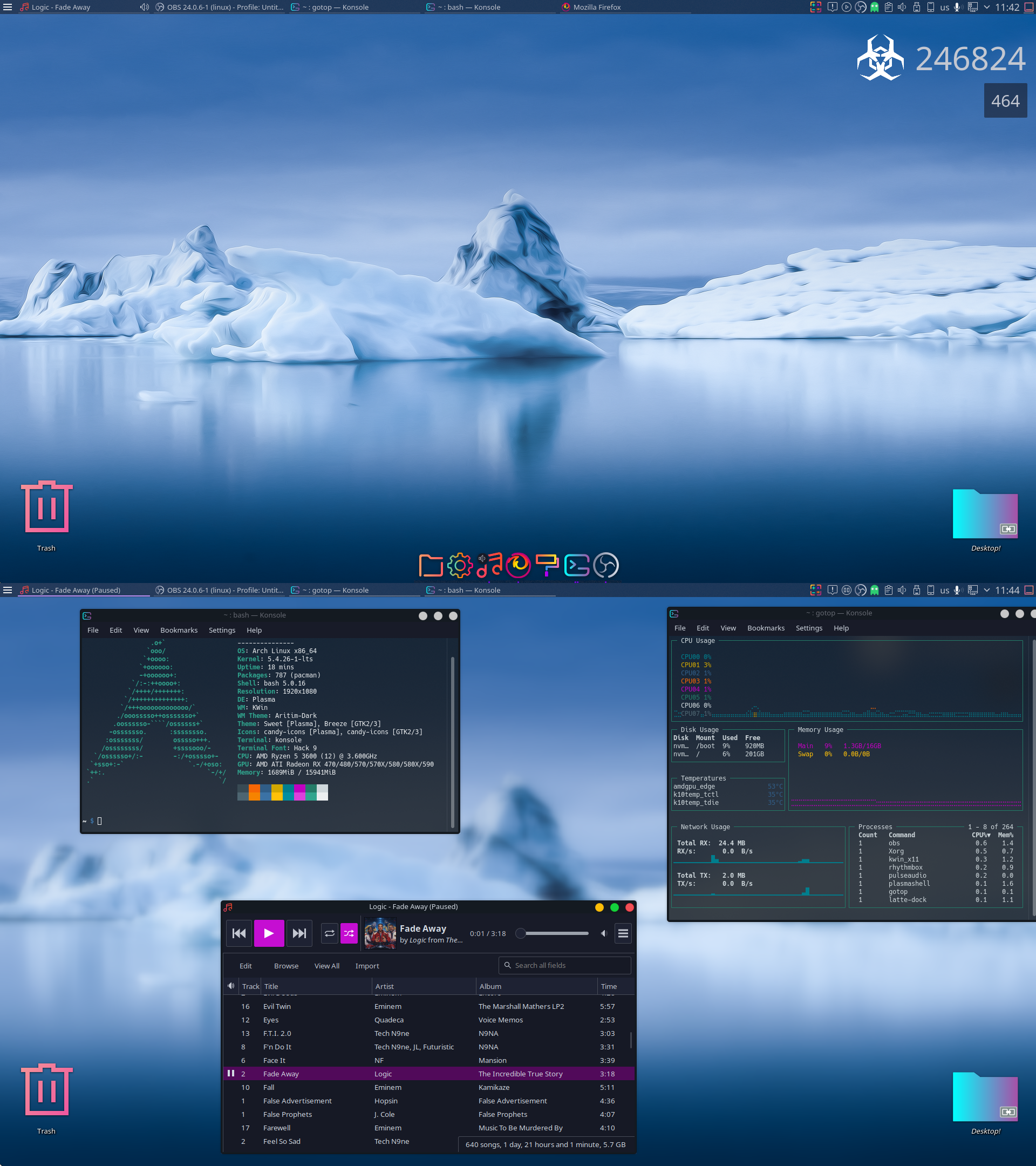 [Plasma][Late Dock] Finally a desktop I actually feel like sticking ...