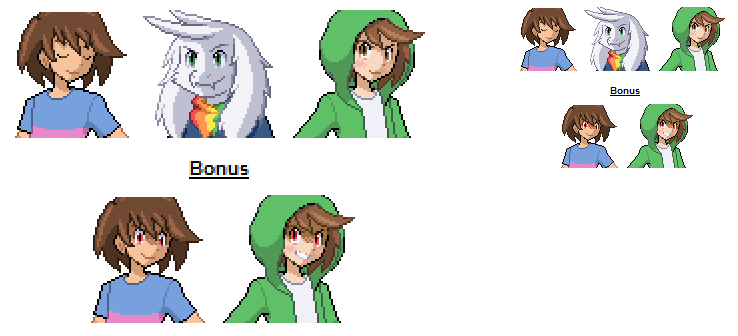 Pokemon Styled Mugshot Sprites Of Prebootstoryshift Frisk Chara And