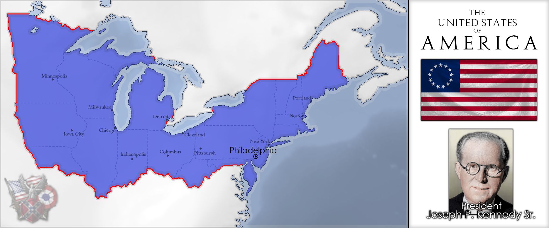 Political Map of the United states during the 1933 start date Scrolller