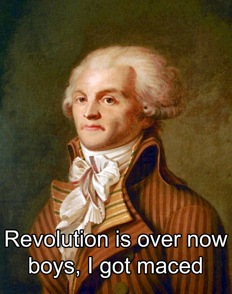 Poor Robespierre, he was only trying to overthrow the government