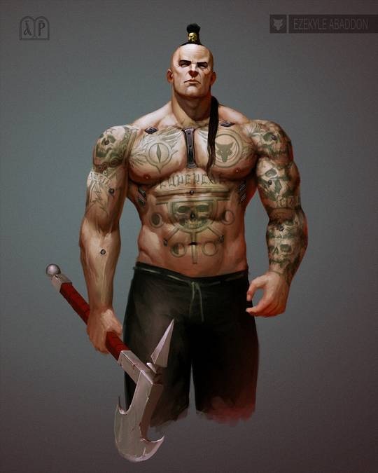 Pre-Heresy First Captain Ezekyle Abaddon without power armor. by Elijah ArhPriest