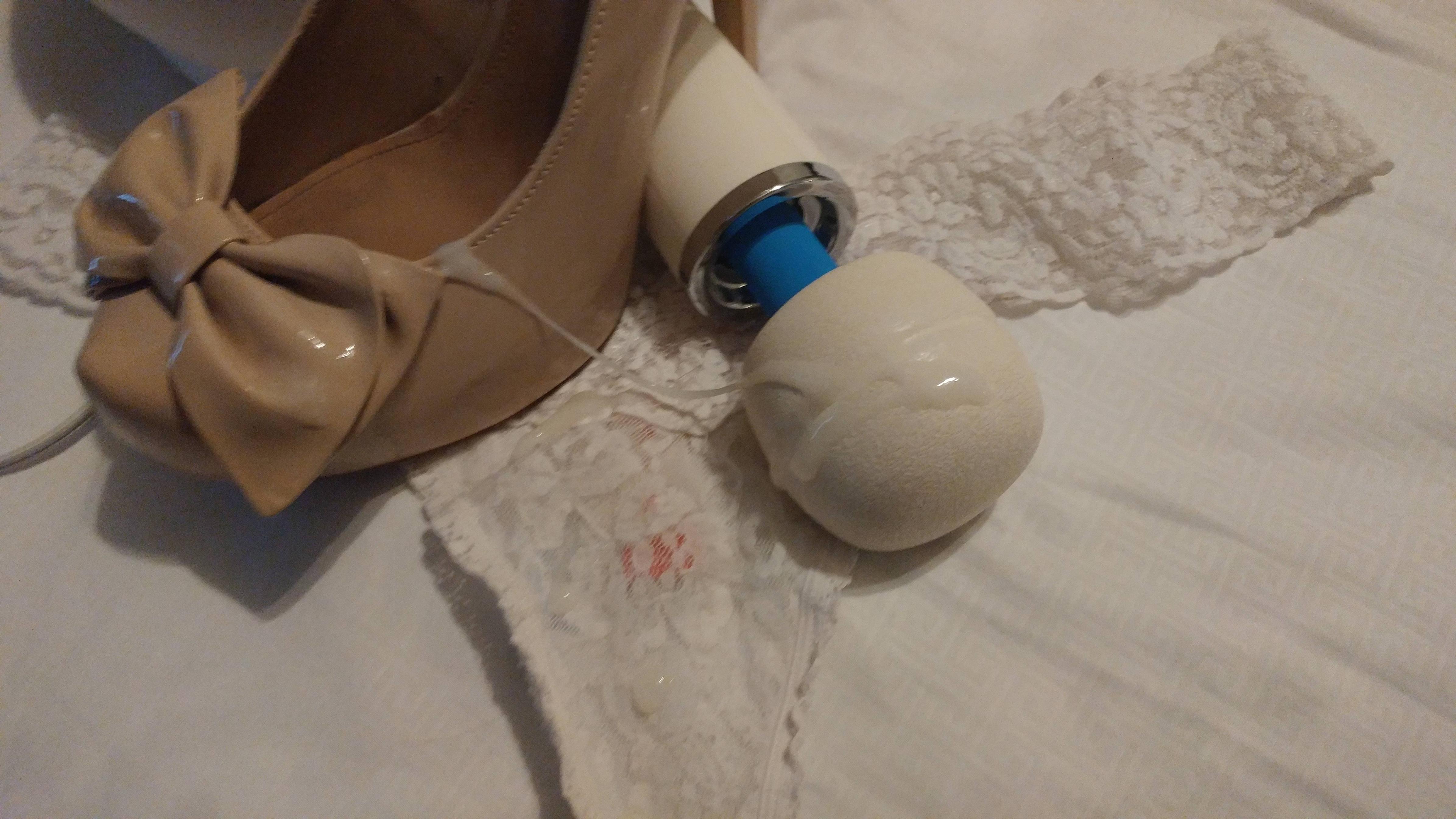 [proof] Cum On My Sisters Panties Hat Trick With Her High Heel And Vibrator Scrolller