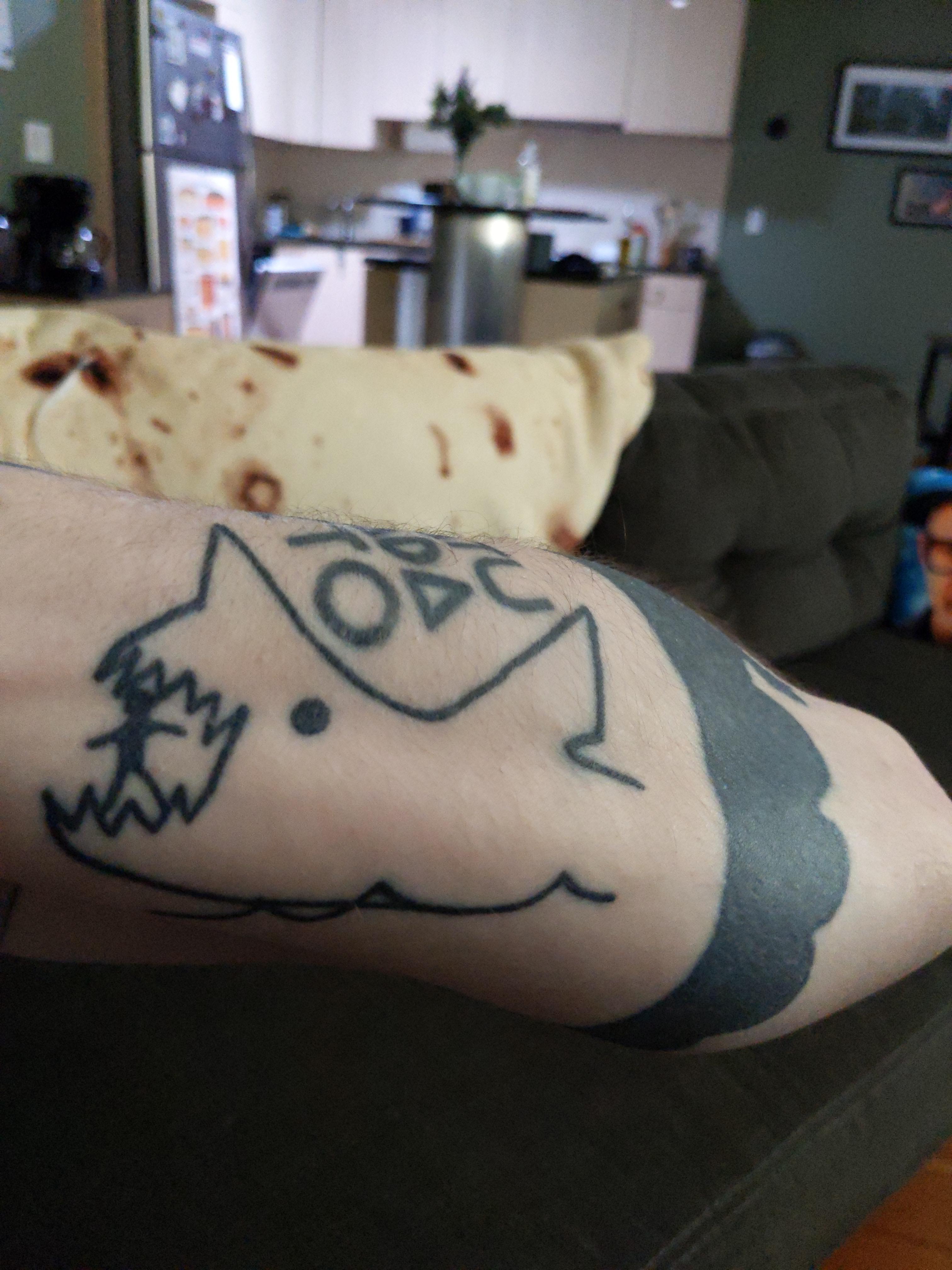 Quint's drawing from 'Jaws' tattoo. Figured I'd share as it seems to be