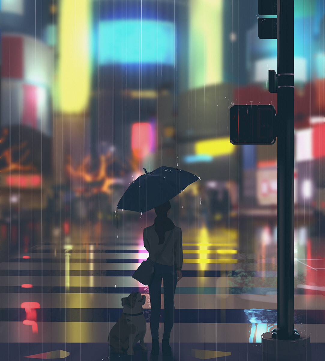 [/r/ImaginaryWeather] Colorful Rain by Atey Ghailan | Scrolller
