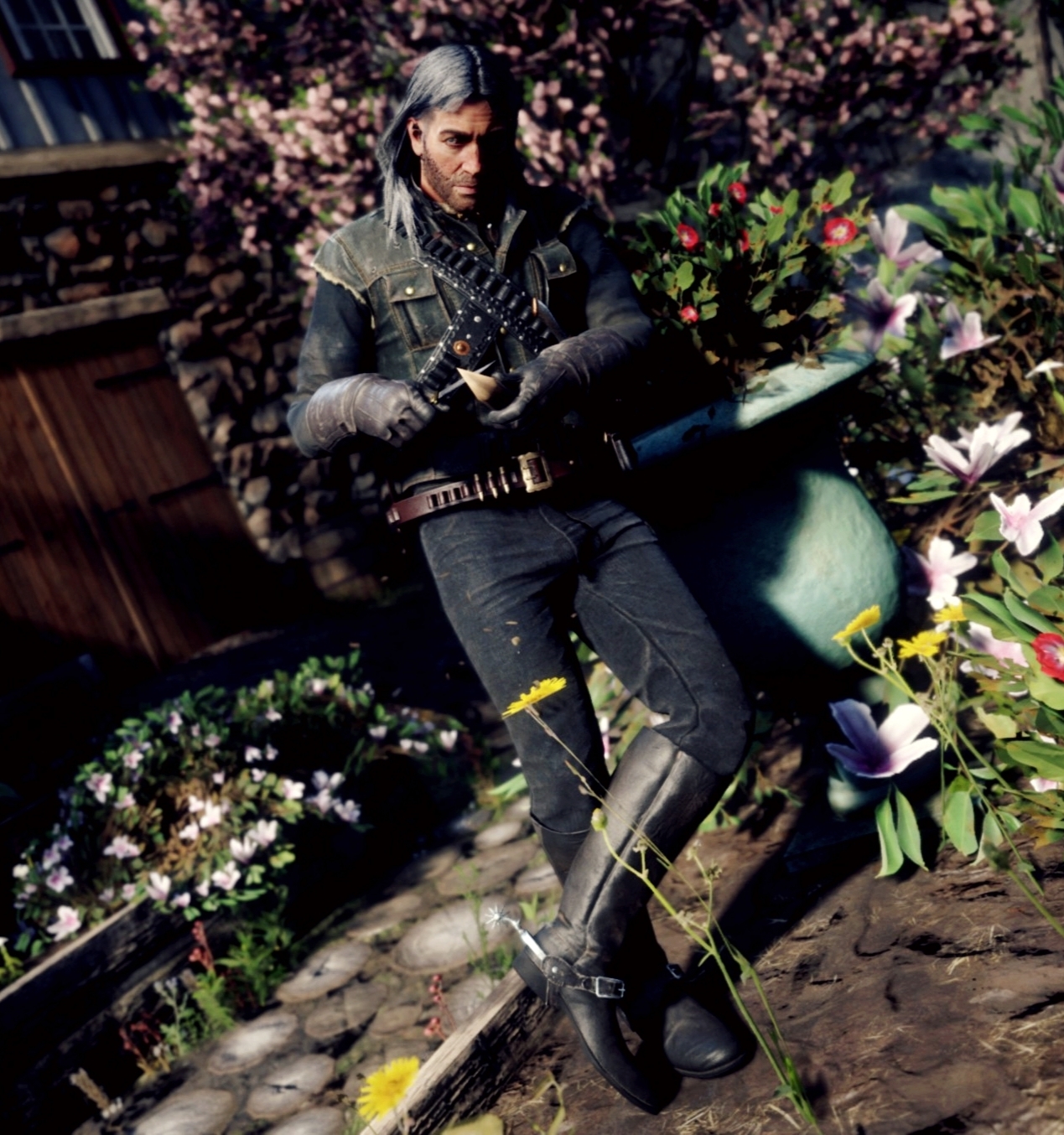 [Red Dead Redemption 2] Arthur Morgan as Geralt of Rivia | Scrolller