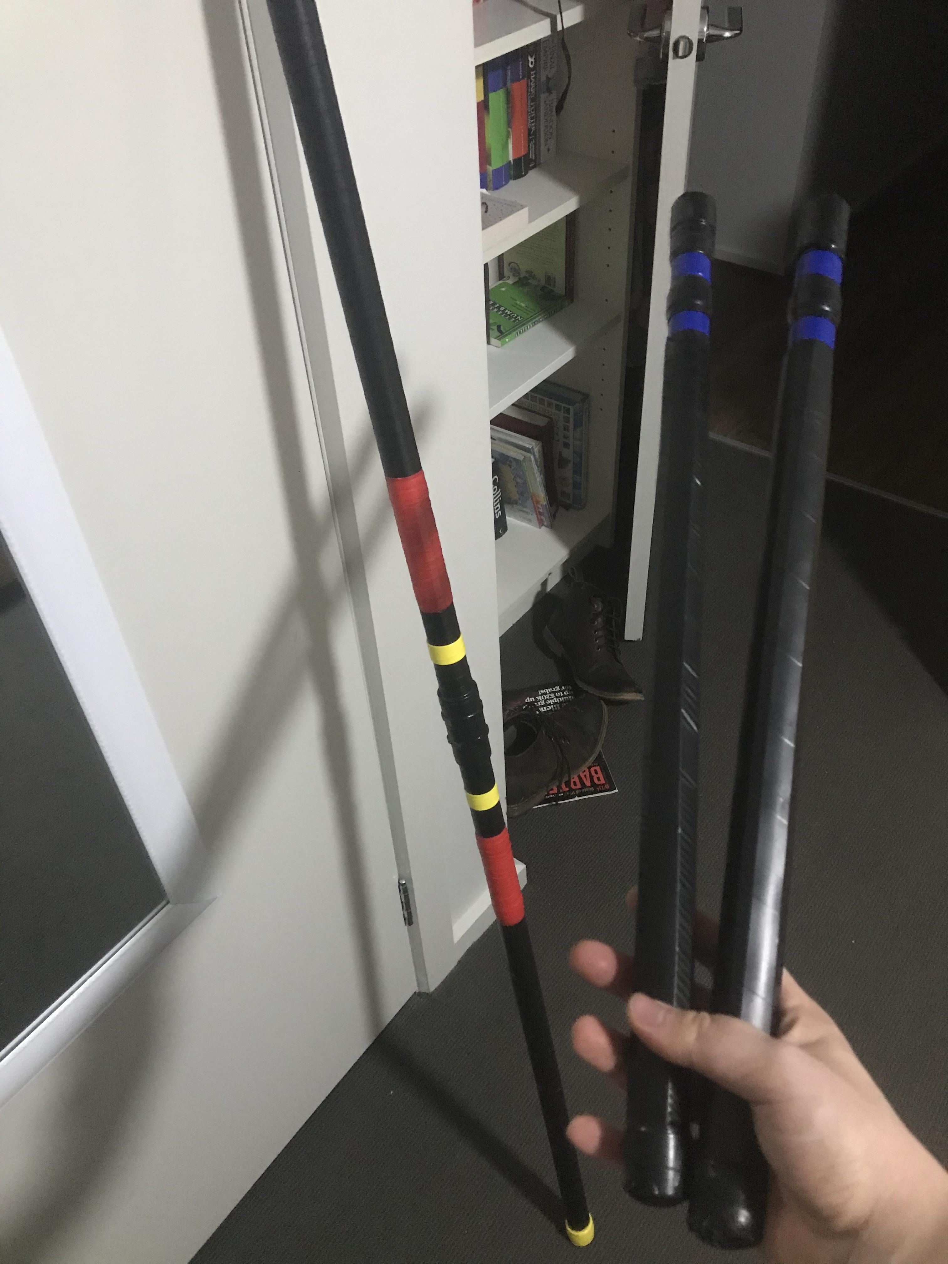 Red Robin bo staff and Nightwing escrima sticks [self] now to just do