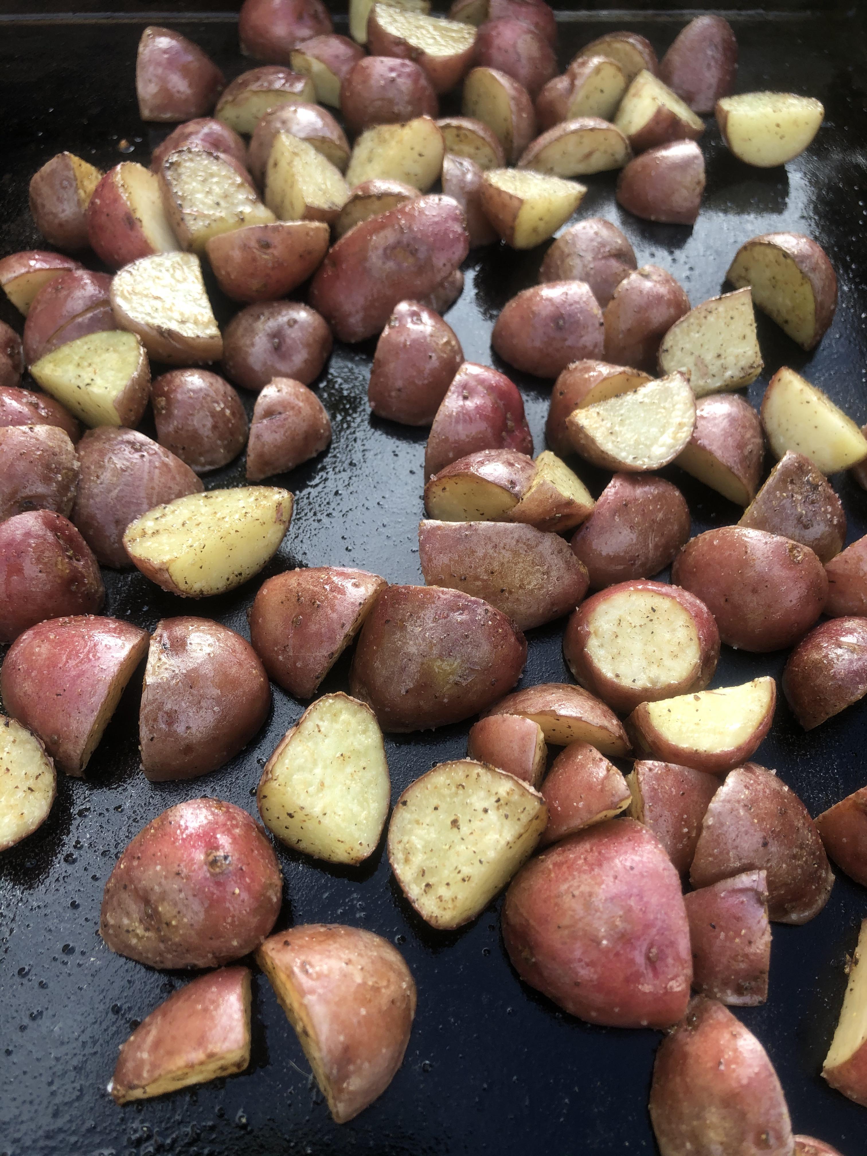 Red Skin Potatoes on the Blackstone Scrolller