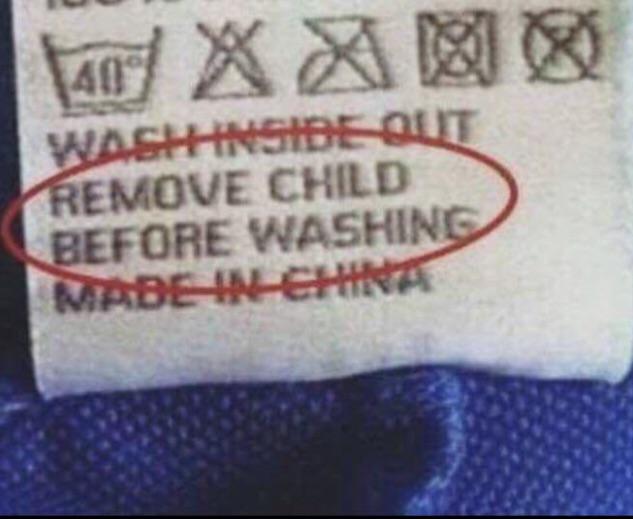 Remove child before washing | Scrolller