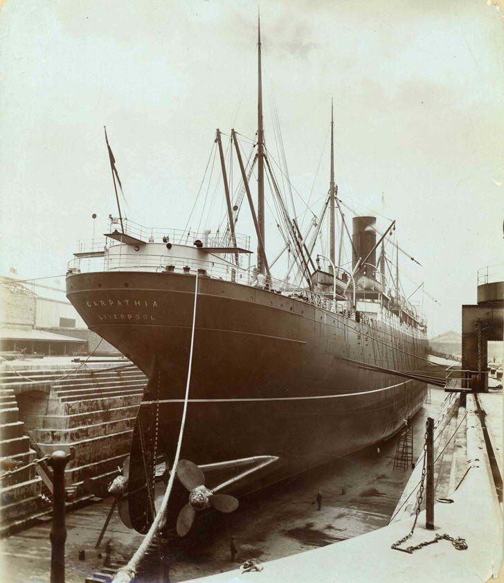 RMS Carpathia In Drydock - Pre 1912 | Scrolller