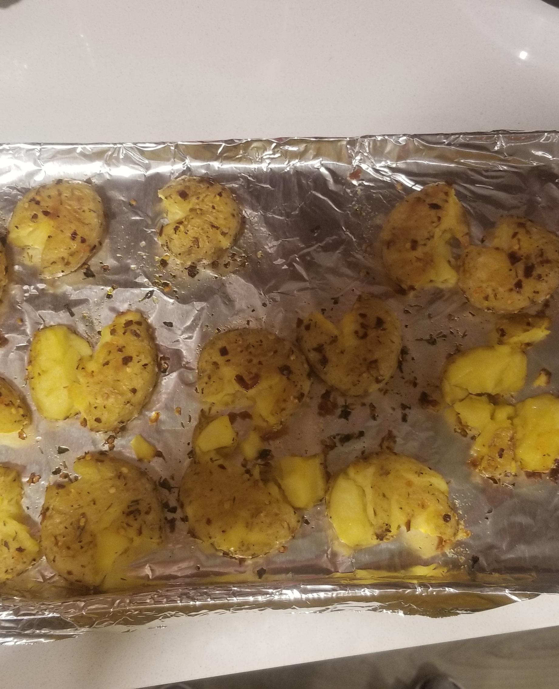 Roasted petite yellow potatoes. Crispy and delicious!! | Scrolller