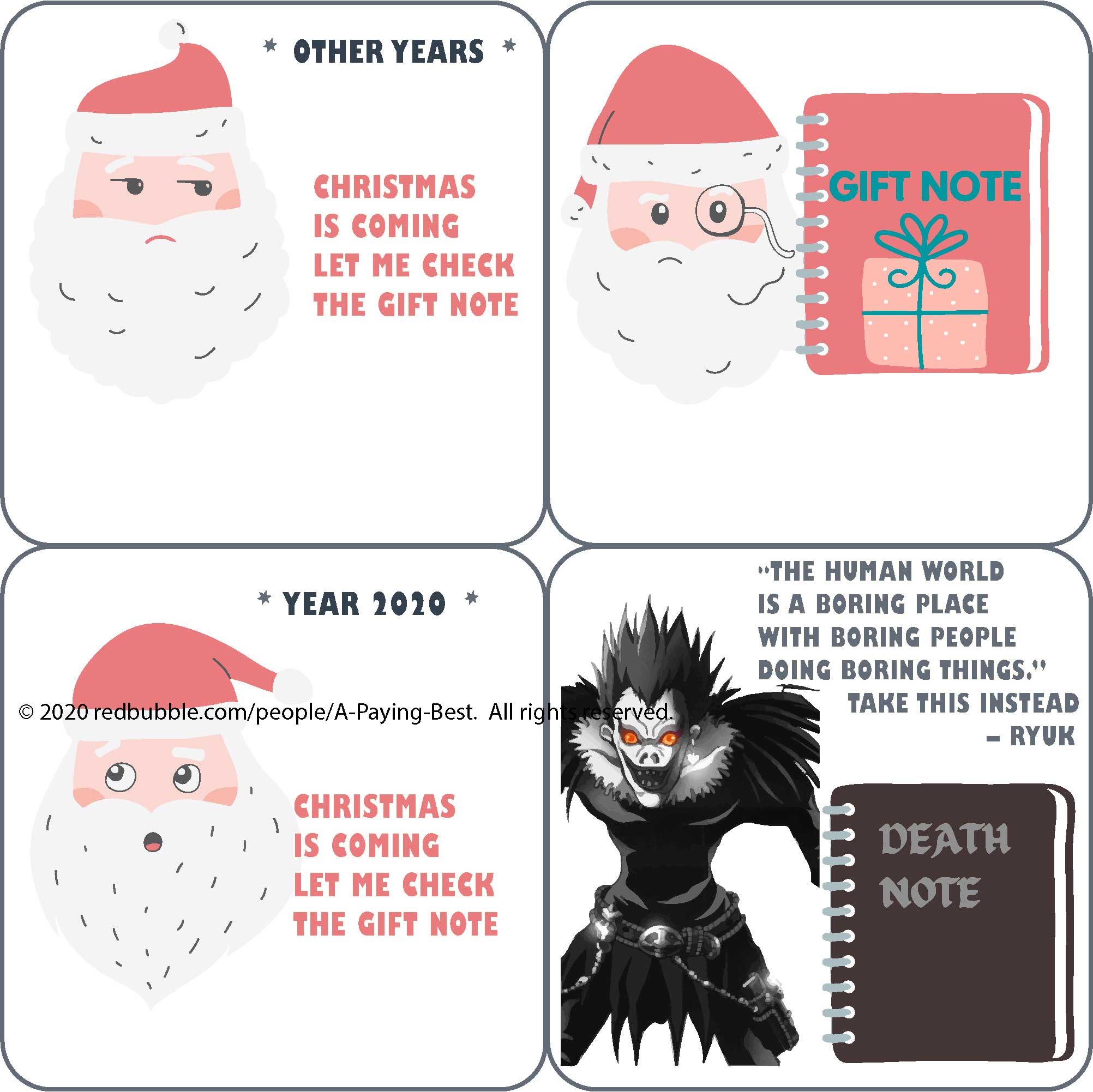 Santa lost his gift note, Ryuk brought him a new one :3 | Scrolller