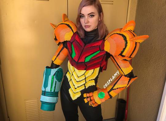 [self] Samus Aran Made from Perler Beads