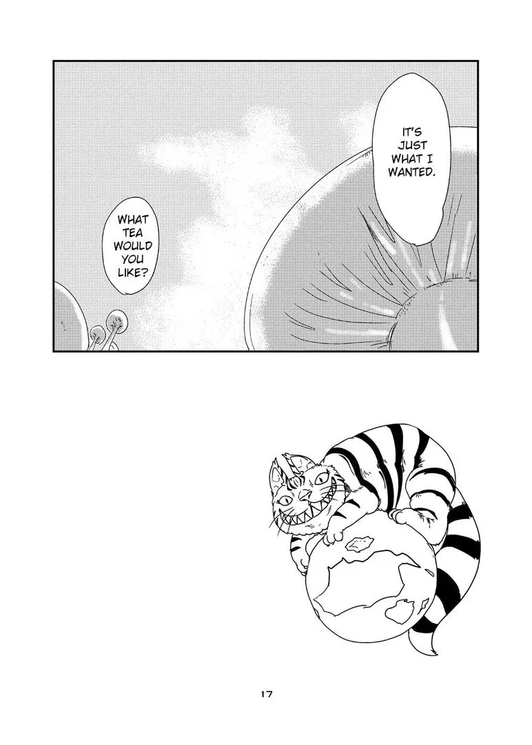 Alisphese VIII from Monster Girl Quest Beyond the End consuming a man in a vore manga sequence