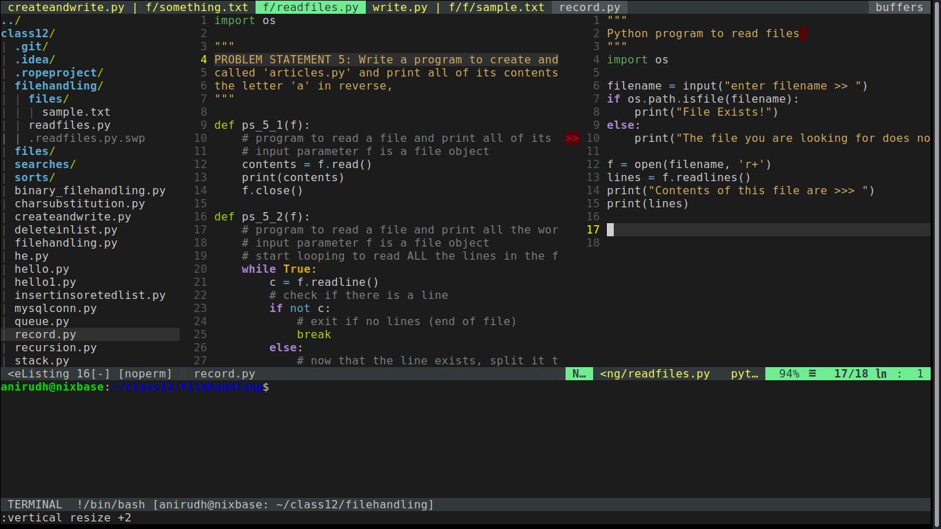 Simple Vim for python | Scrolller