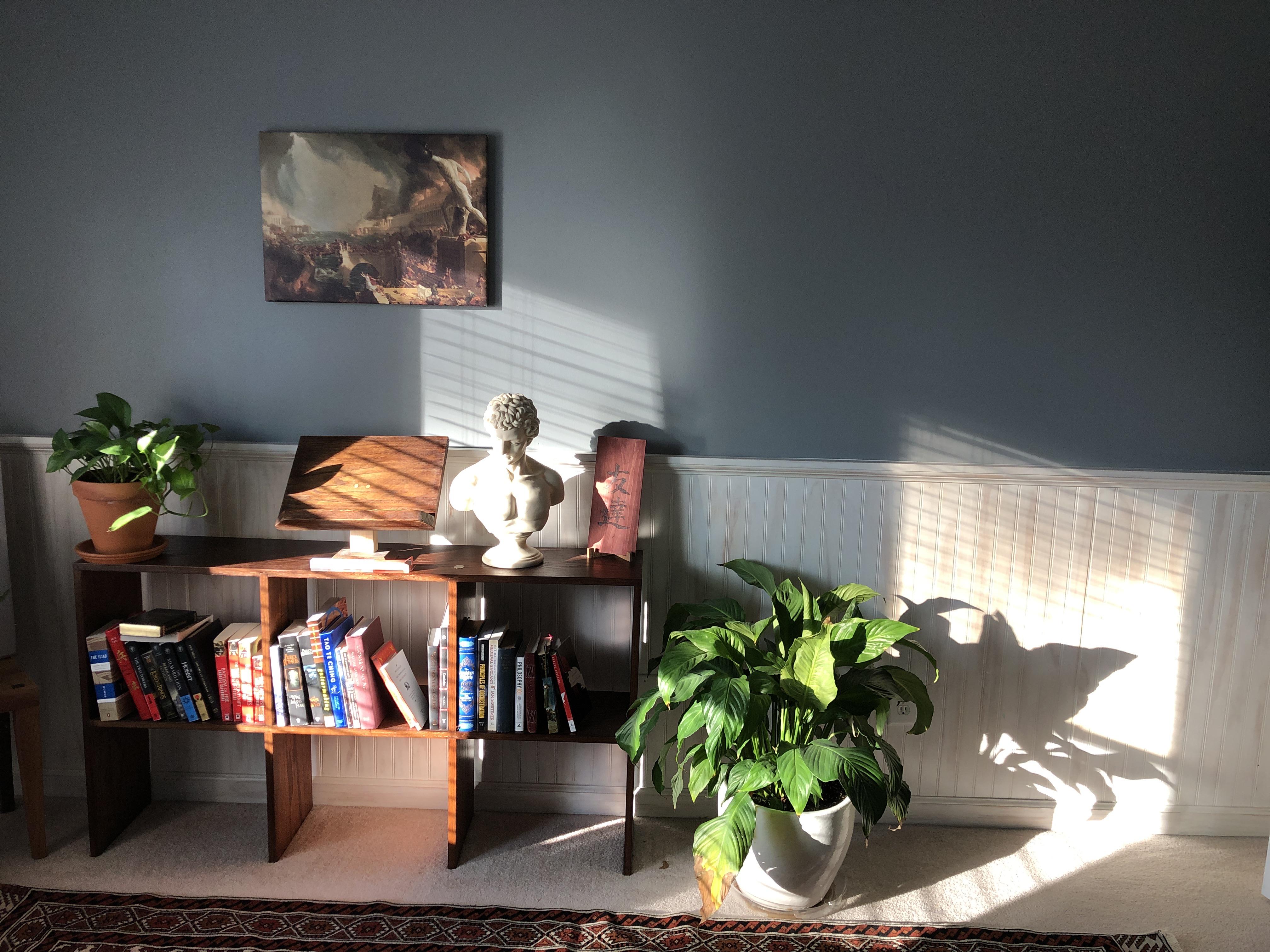 Small handmade bookshelf and lectern in my bedroom | Scrolller