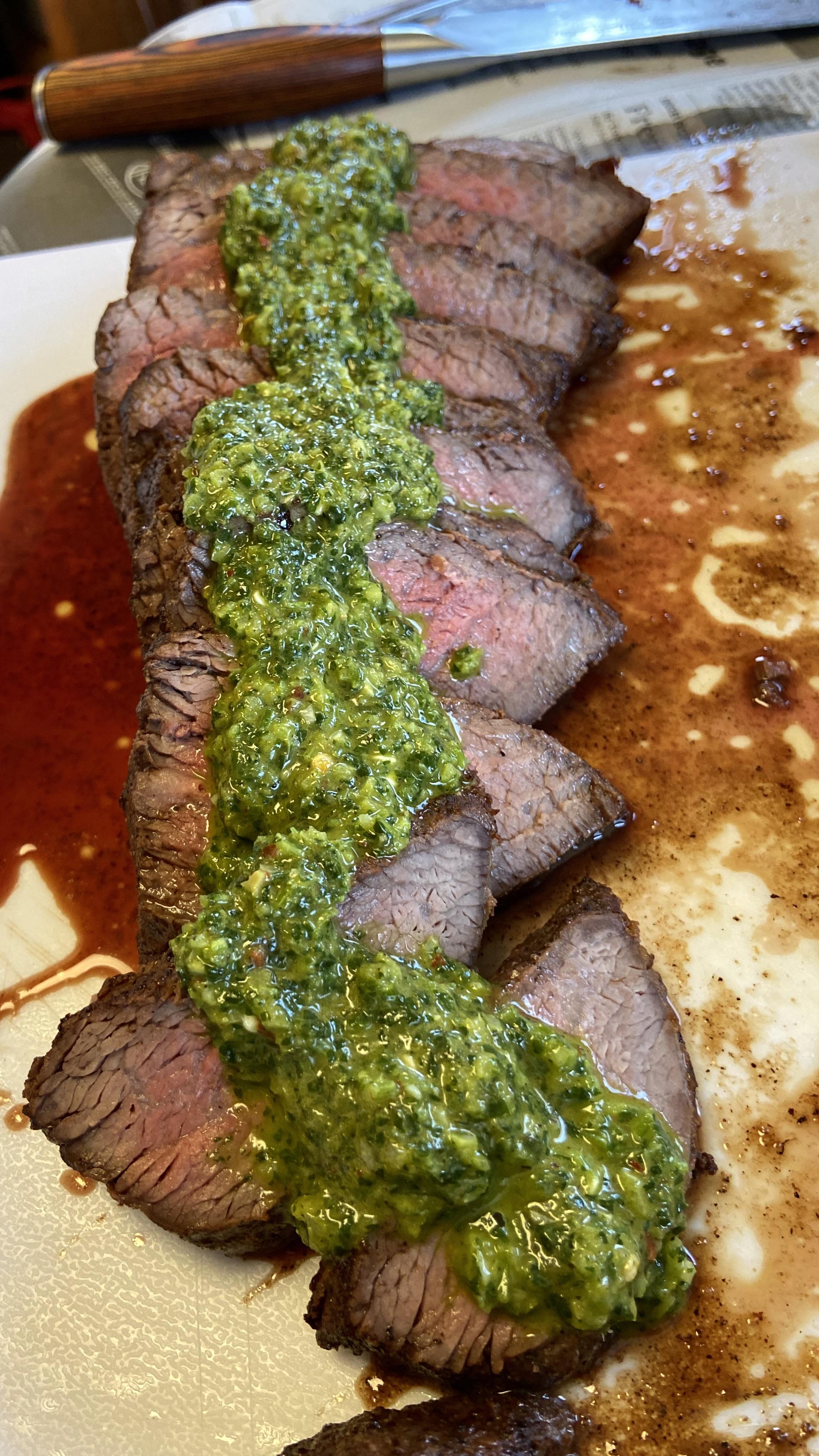 Smoked Tri Tip For An Hour And Then Reverse Seared On Hot Cast Iron