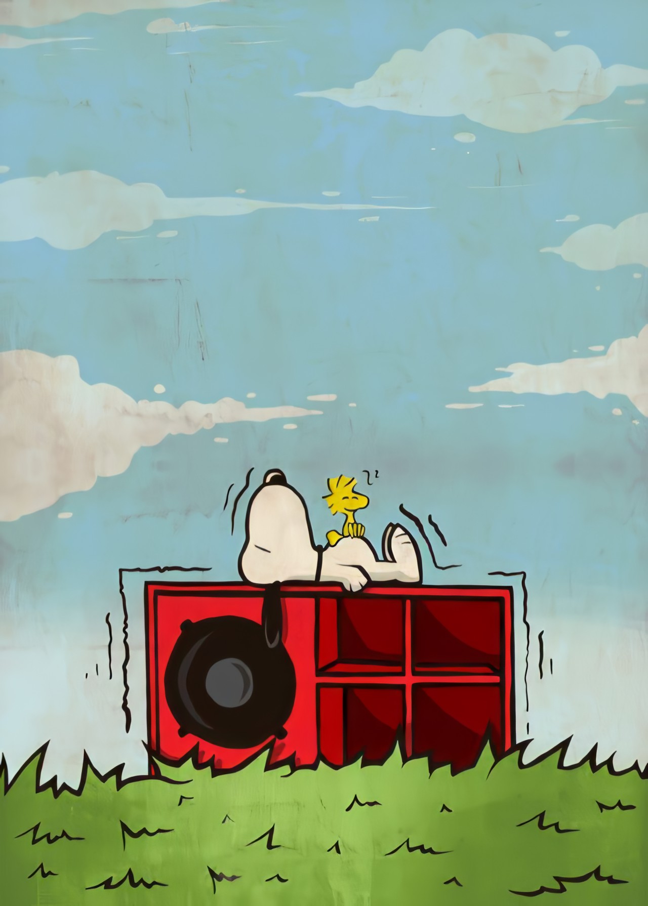 Snoopy on a sound system. UI upscaled [1280x1790] | Scrolller