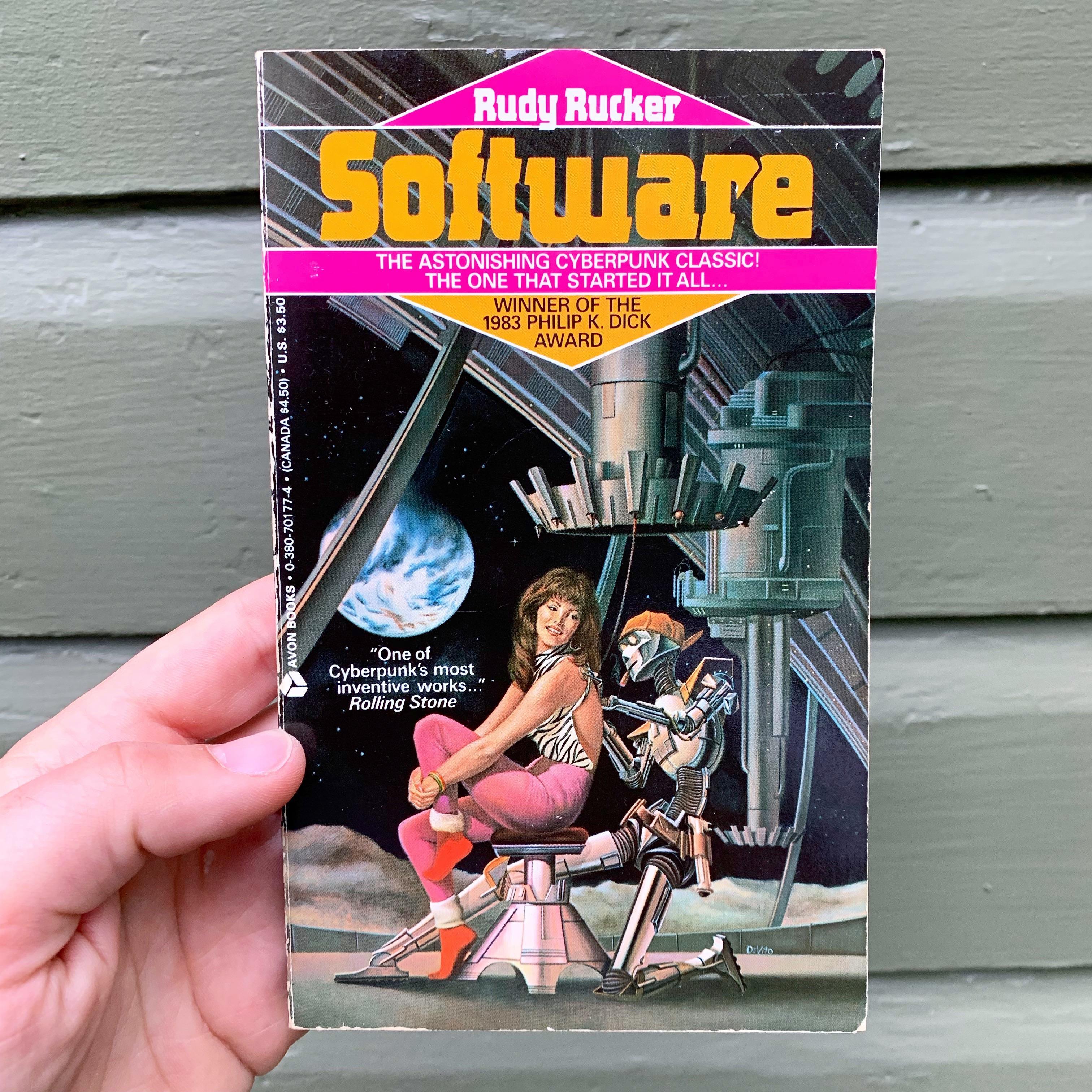 Software by Rudy Rucker. 1987 Edition. Cover art by Joe DeVito. | Scrolller