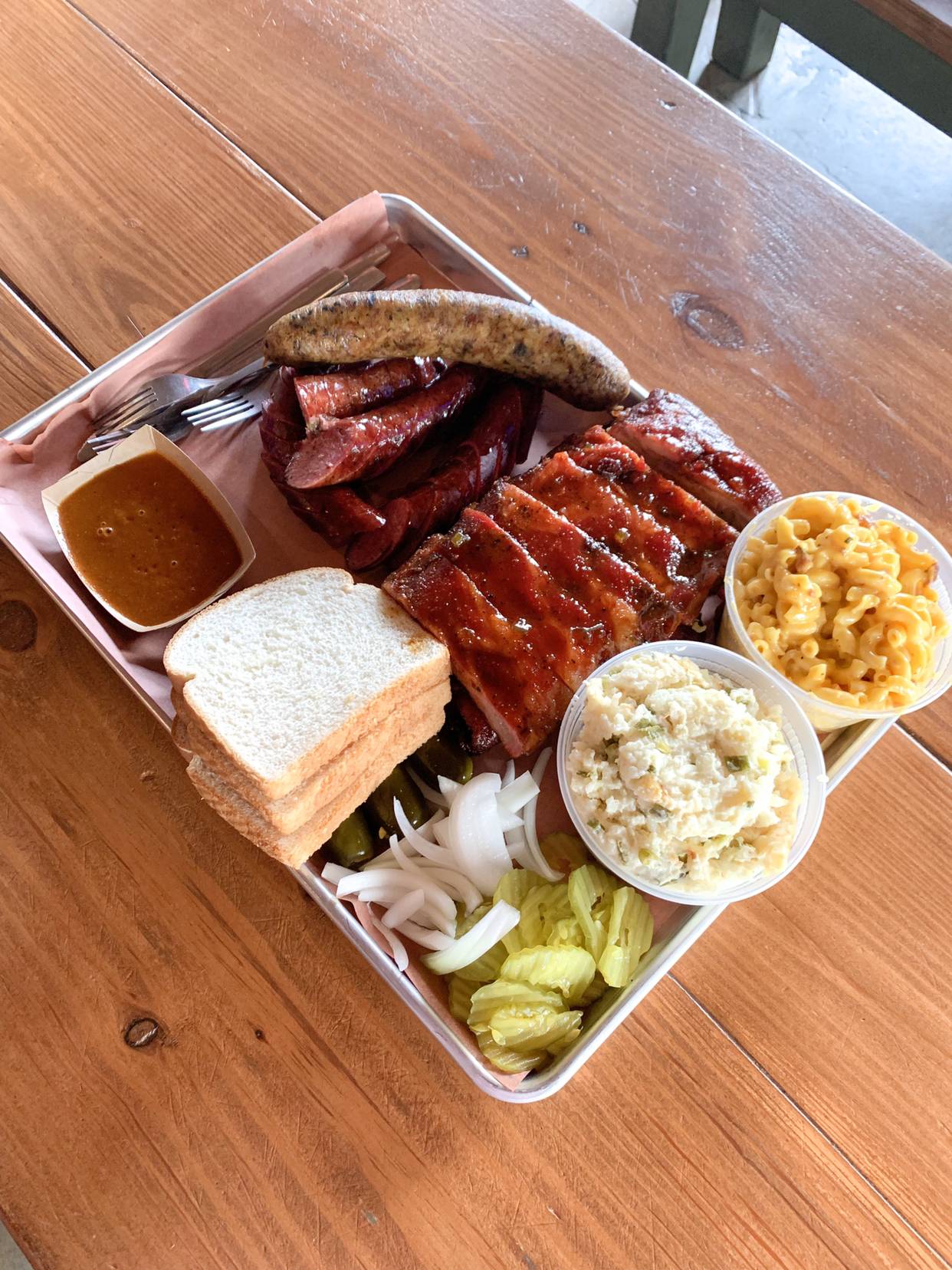 Spread from Pinkerton’s Barbecue in Houston, TX Scrolller