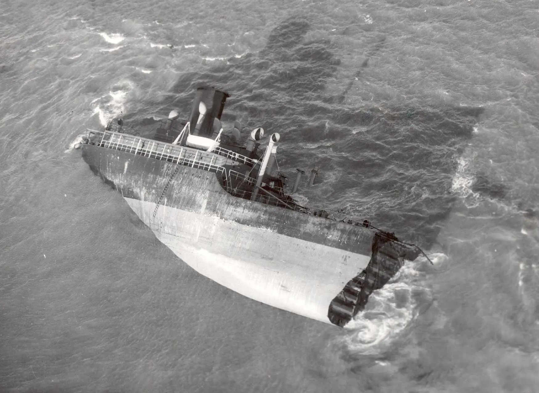 Stern of the SS Pendleton, 1952. The ship split in half in a storm of ...
