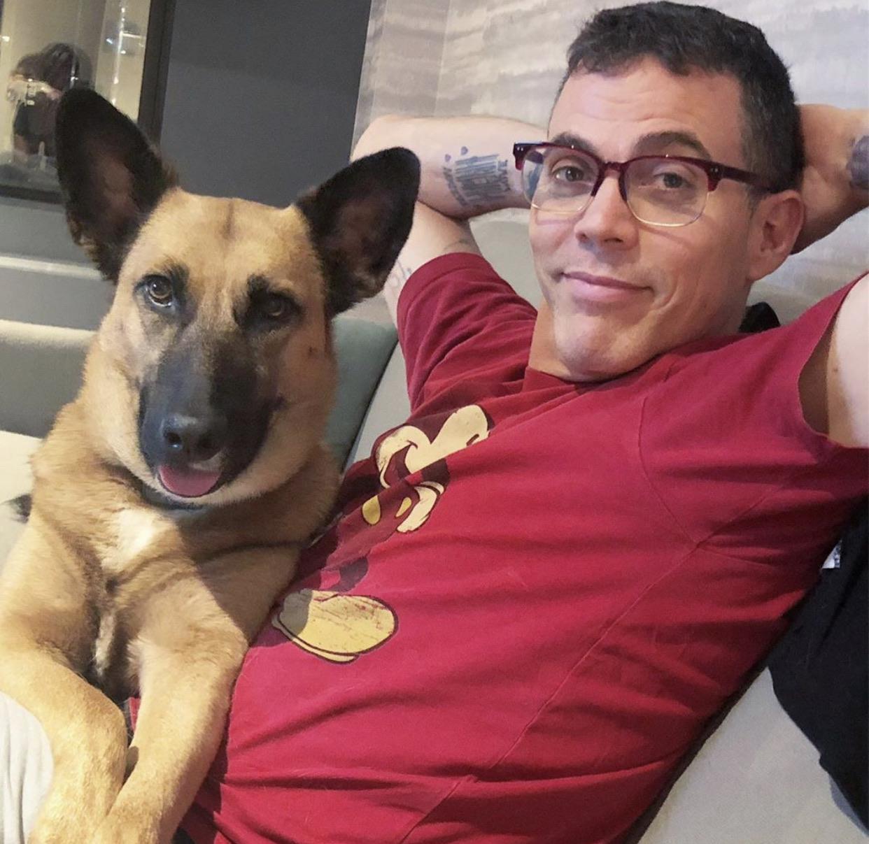 Steveo and his service dog, Wendy. She was a stray from Peru. What