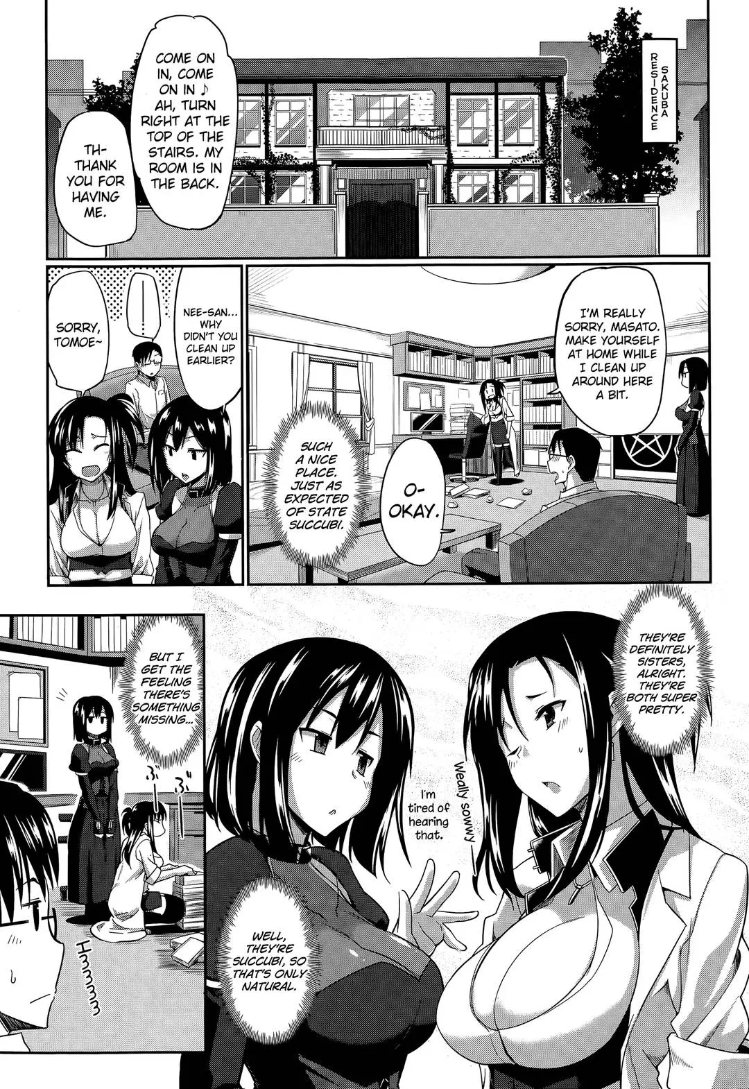Masato, Ayano, and Tomoe in a succubi seduction threesome with ahegao and double blowjob