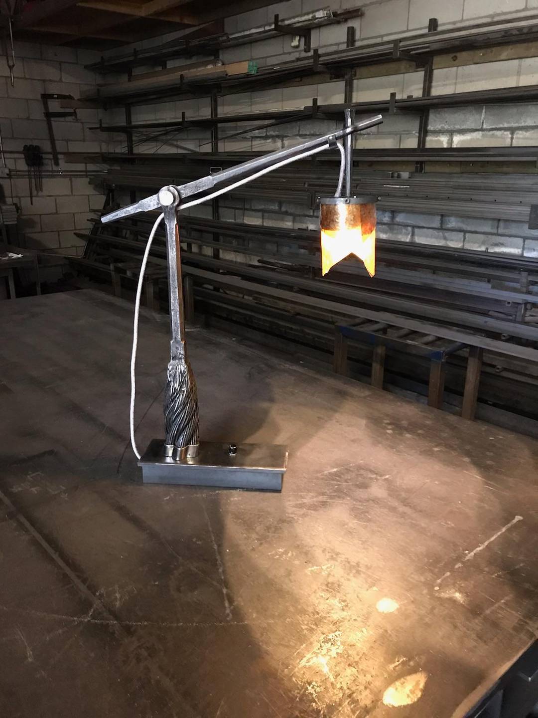Table lamp made from the original Golden Gate Bridge suspender ropes ...