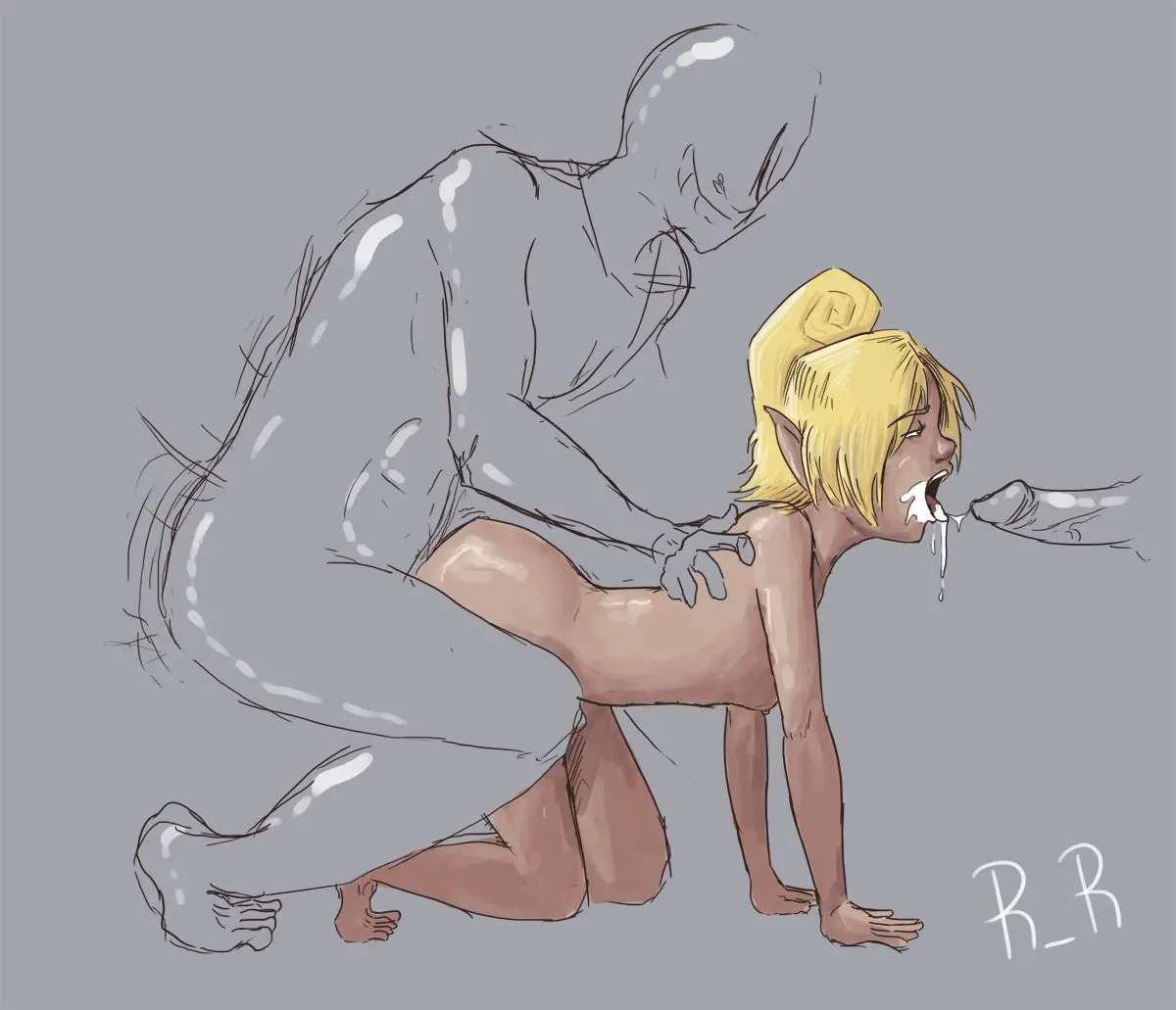 Tetra from The Legend of Zelda in various hentai and rule 34 fan art scenes featuring nudity and tentacles