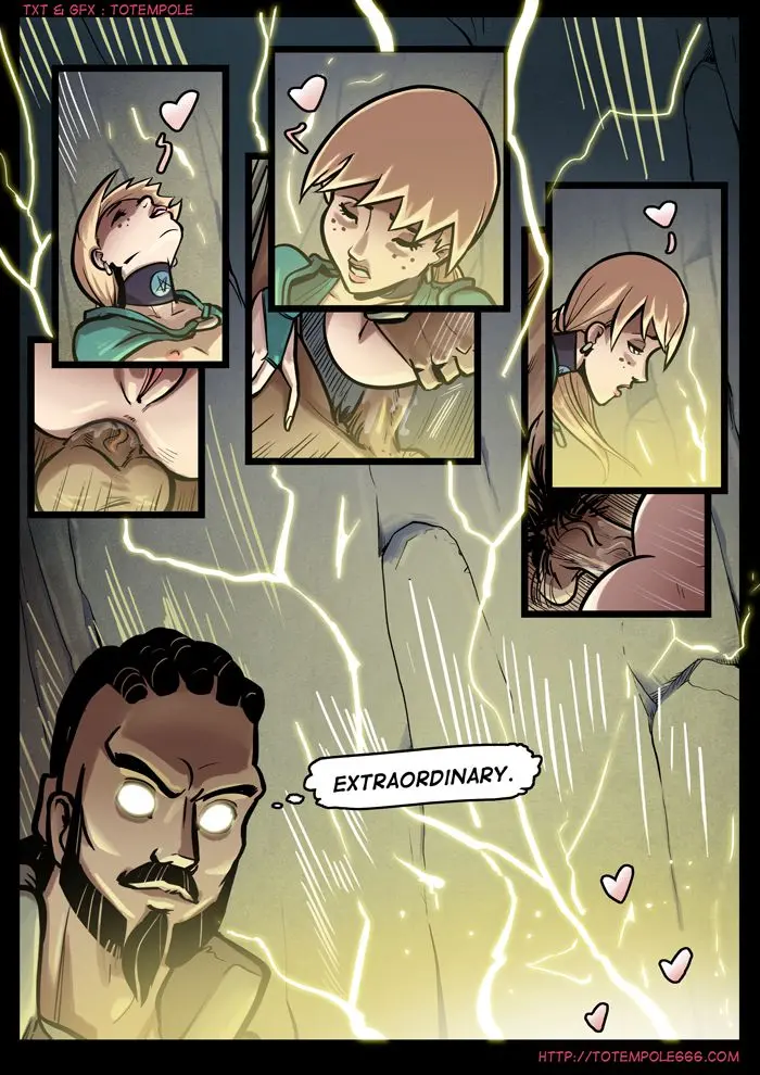 Totempole comic featuring a busty blonde witch, a muscular knight, and green demons in a fantasy setting.