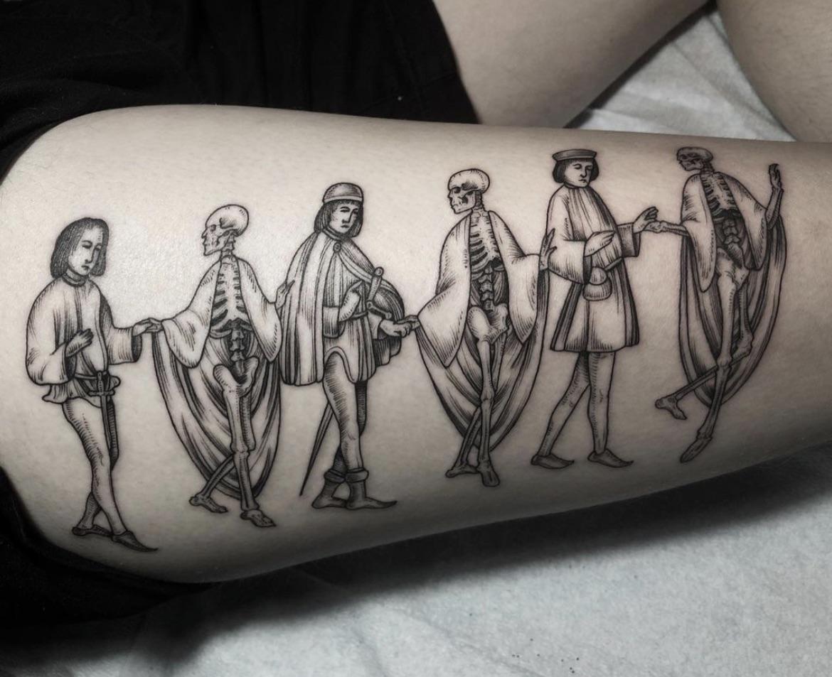 The dance of death by Alexander Hel Black Sails Tattoo Tempe AZ