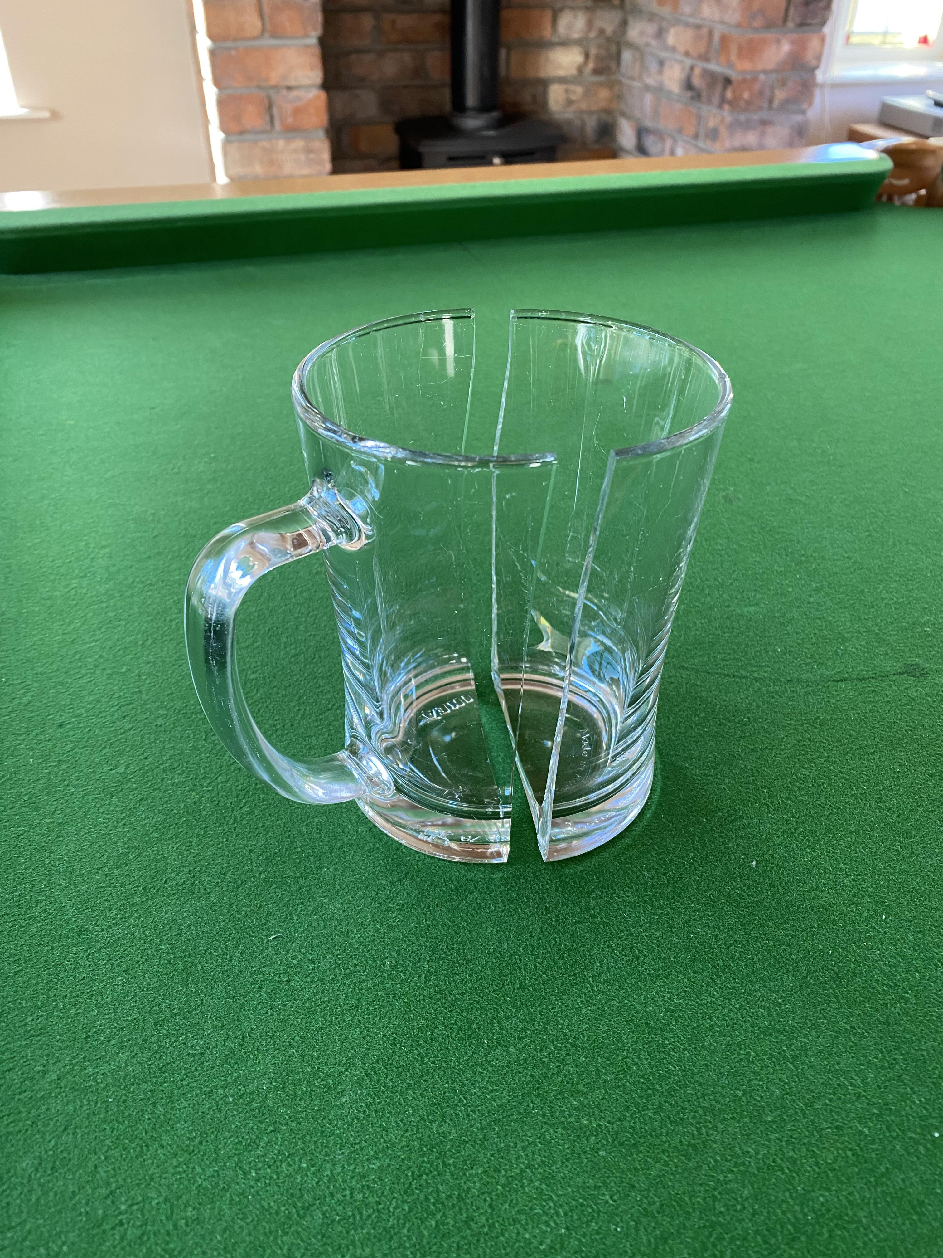This is how my IKEA pint glass broke in the dishwasher right down the