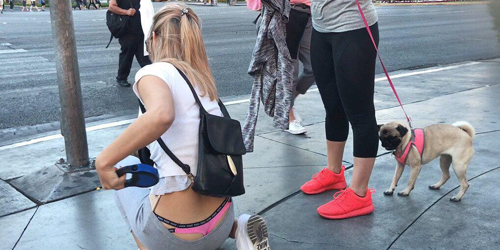 Thong slip walking the dog | Scrolller
