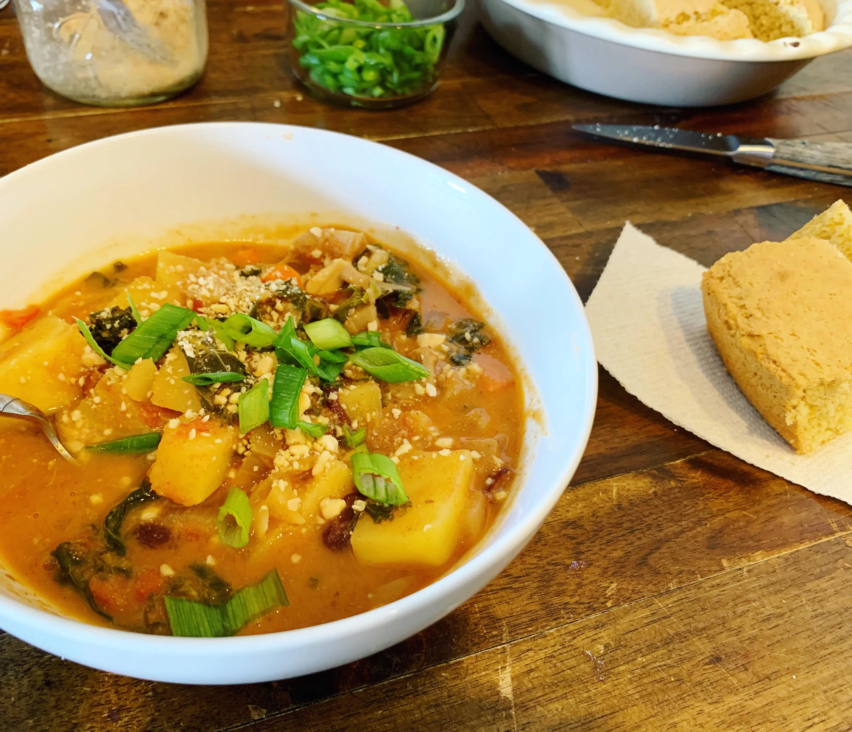 Cornbread Stew Today I ate vegan West African Peanut Stew and cornbread. | Scrolller