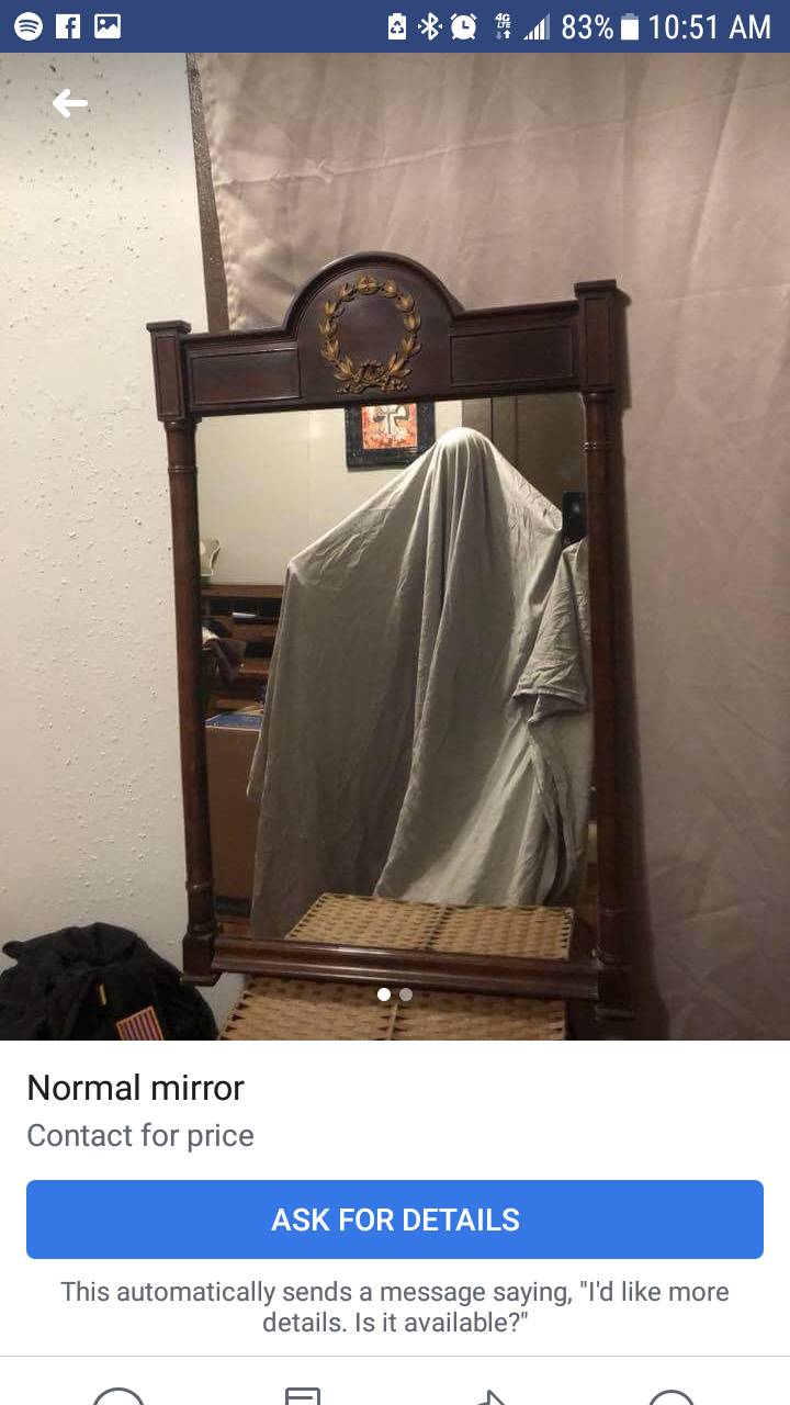 Normal Simple Mirror Totally normal mirror, absolutely not haunted | Scrolller