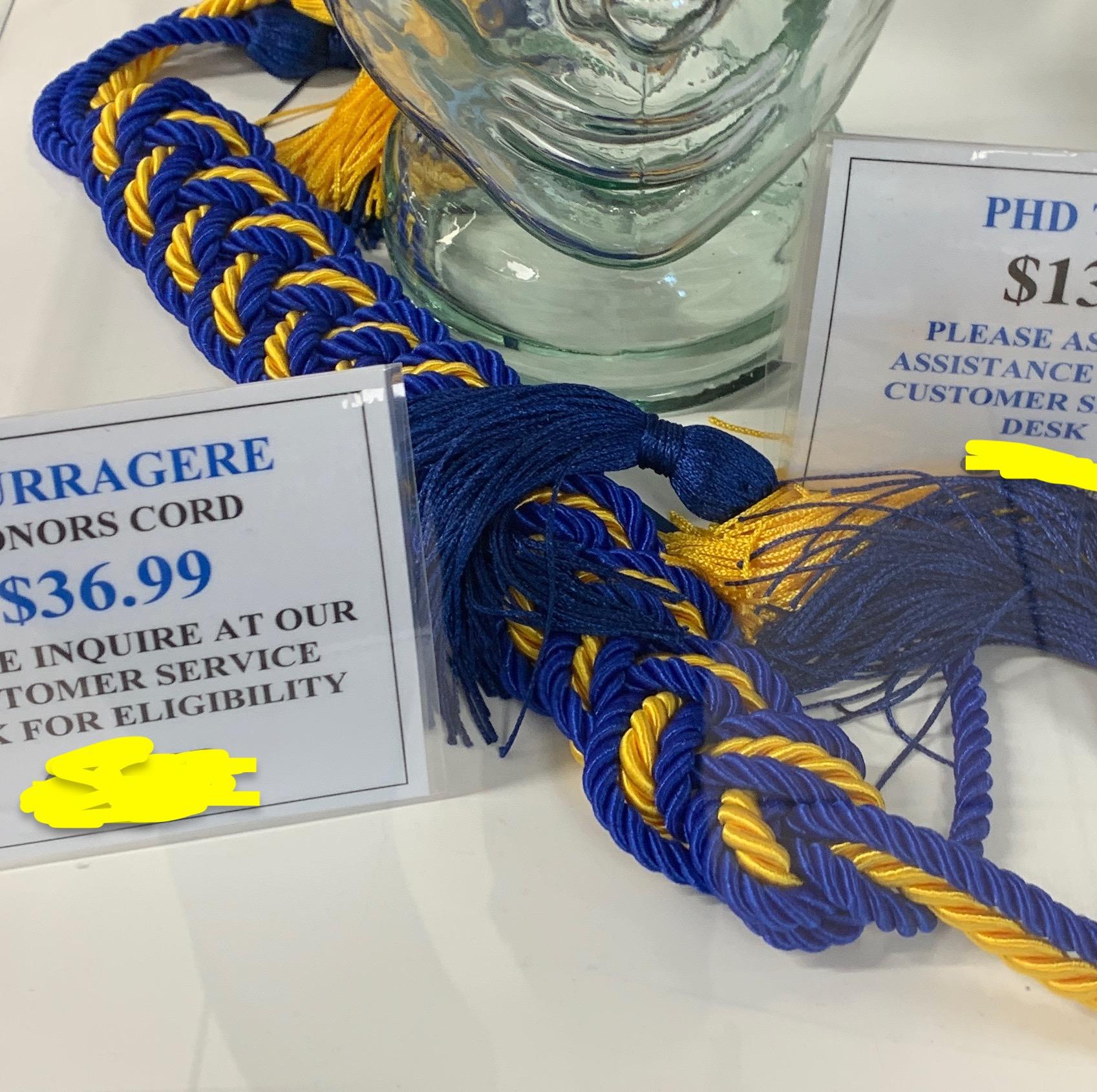 Trying to save money and not pay for the pictured graduation honors ...