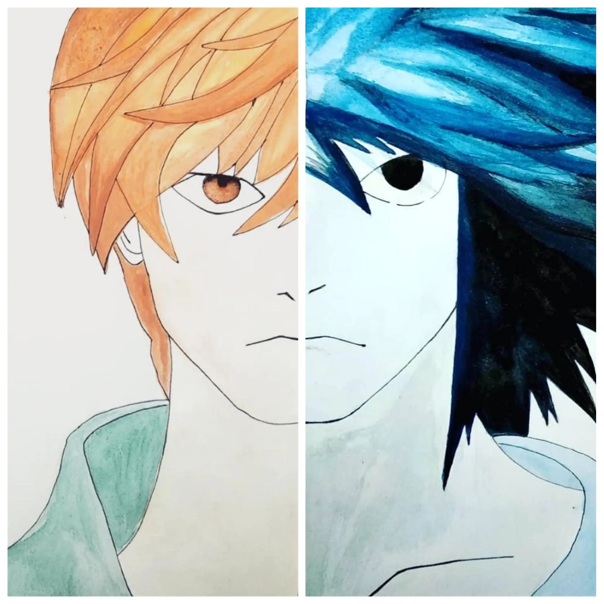 Two Geniuses Two geniuses. Light and L. Art by me. | Scrolller