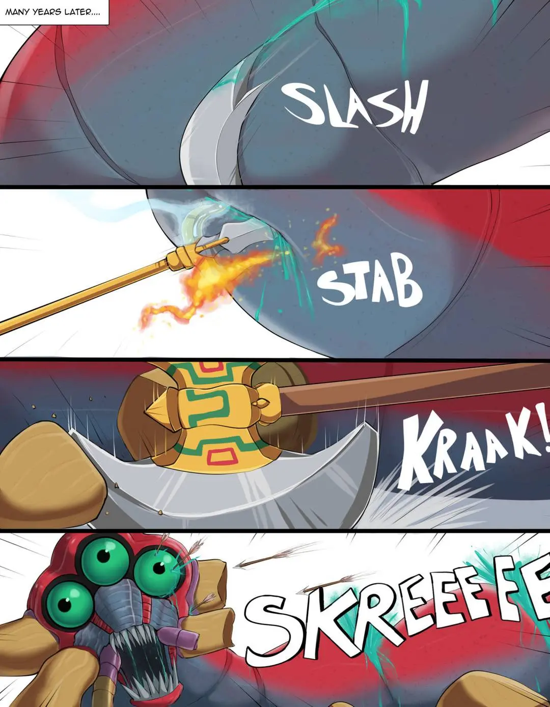 Link and a busty redhead Gerudo Queen in an interracial bwc impregnation doujinshi.