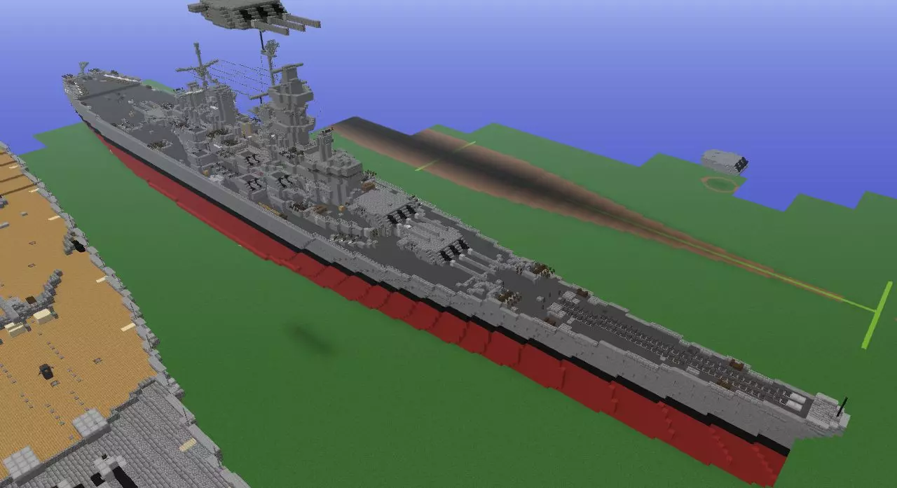 1:1 scale USS Iowa I built in Minecraft [1280x697] | Scrolller