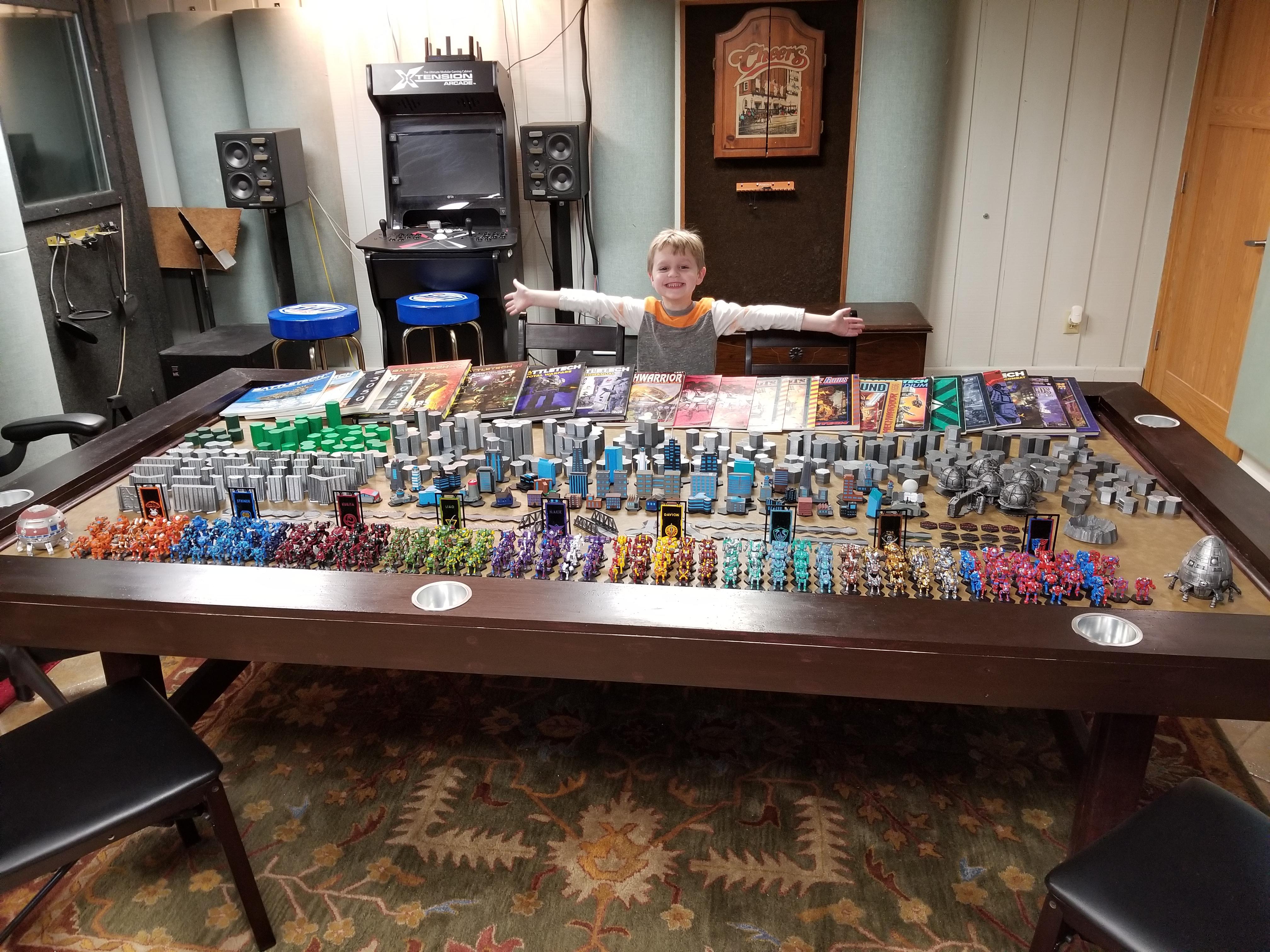 1 year of 3d printing and table building for weekly Battletech game ...